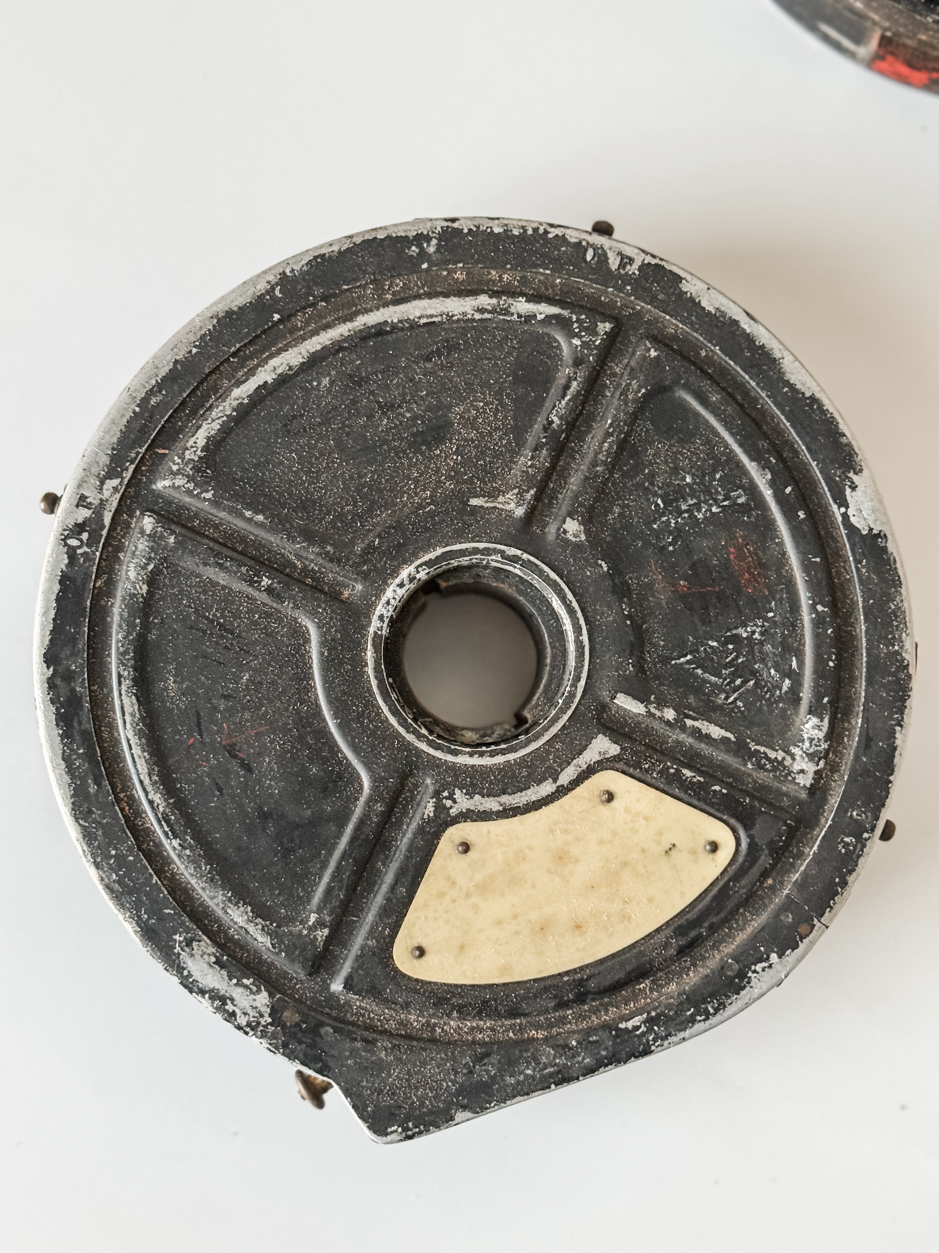 Vintage Black Metal Film Reel Canister