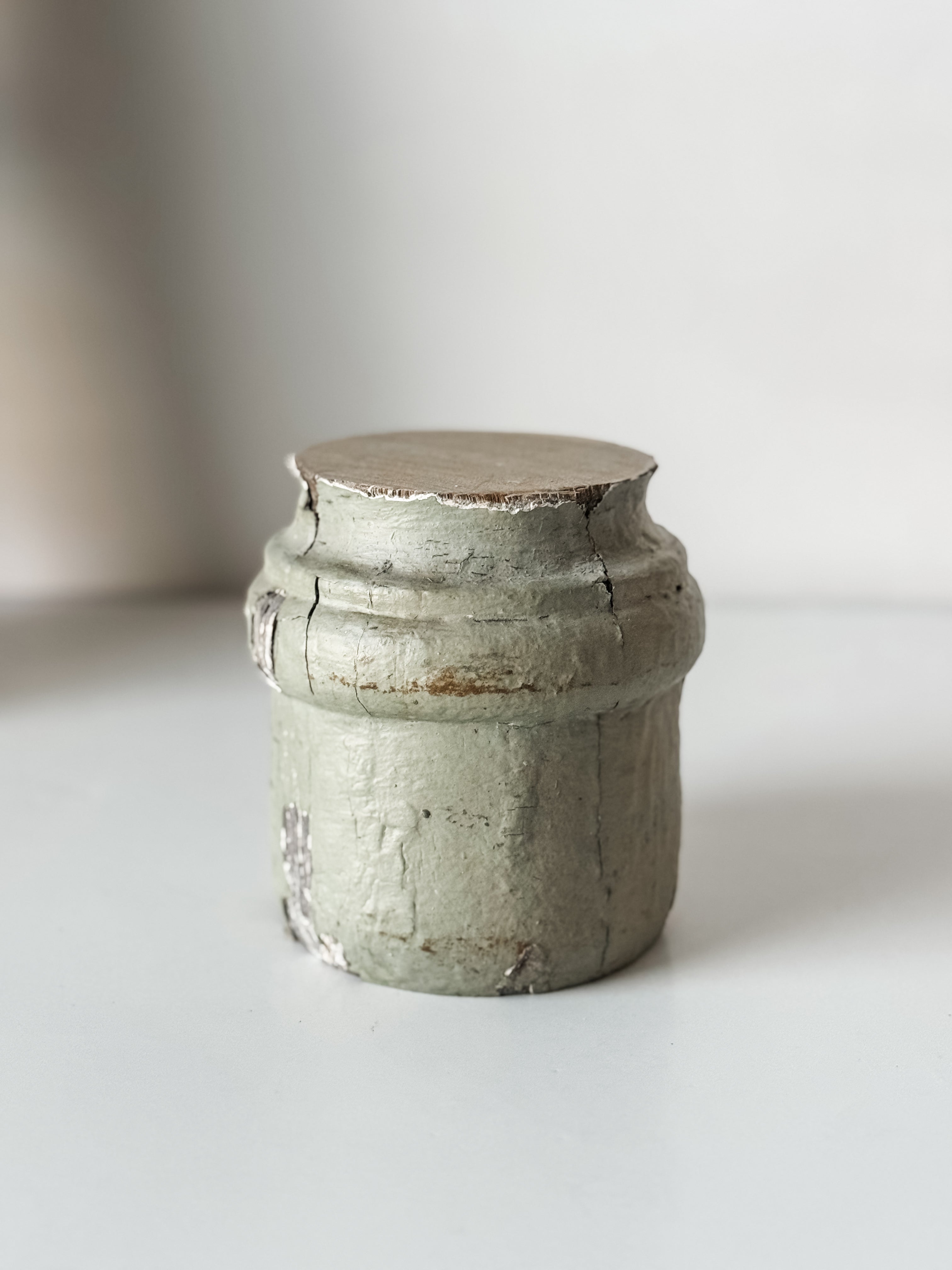 Vintage Pale Green Column Salvage Piece Riser