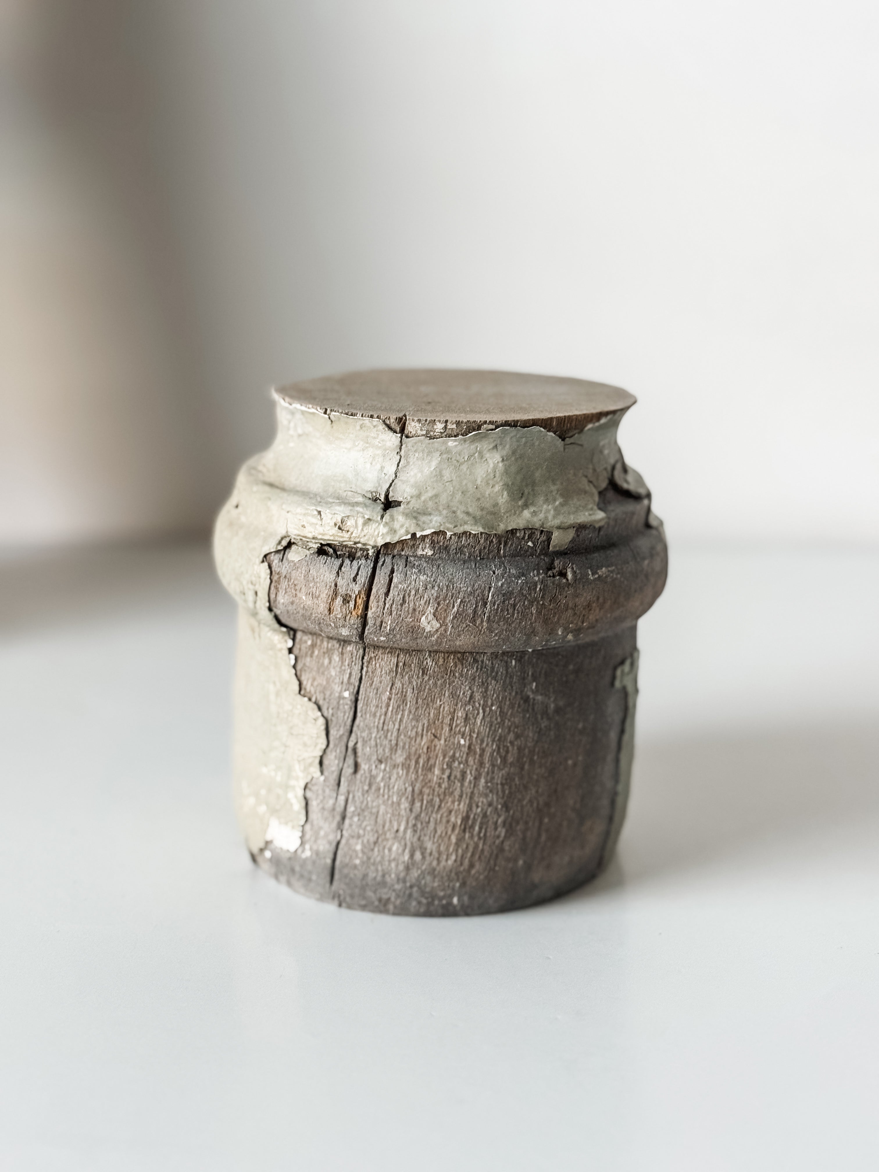 Vintage Pale Green Column Salvage Piece Riser