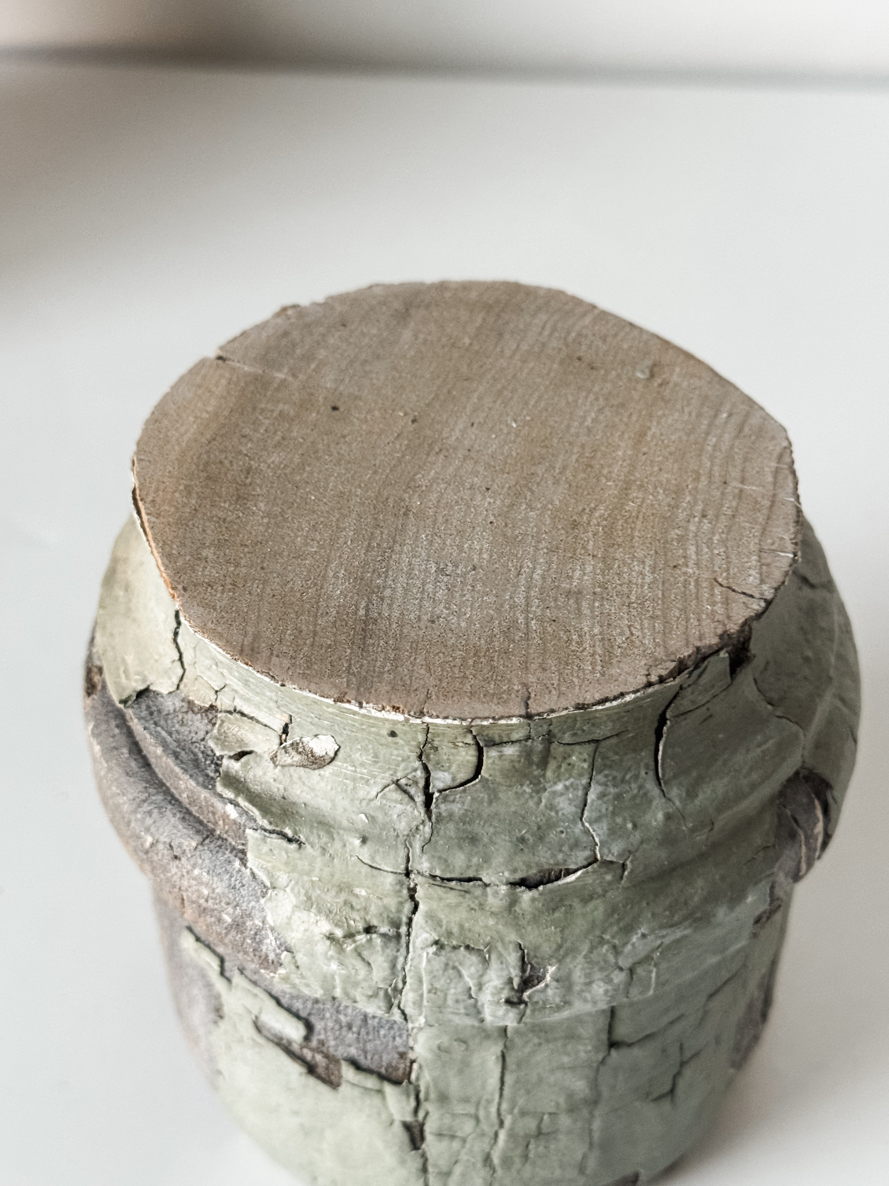 Vintage Pale Green Column Salvage Piece Riser