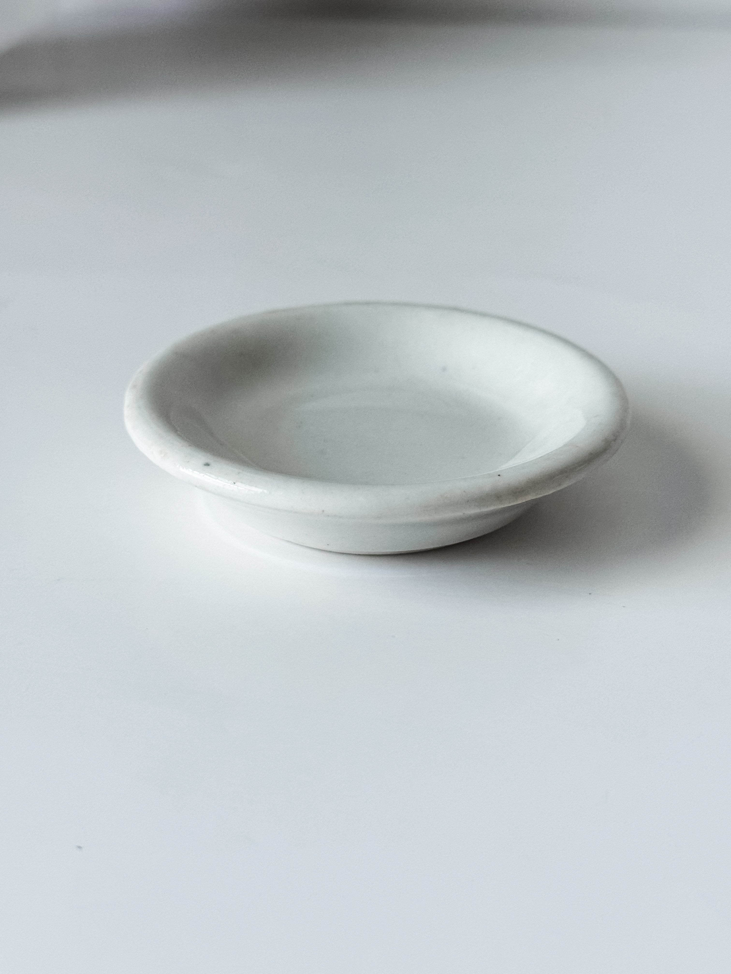 Vintage Chunky White Ironstone Butterpat