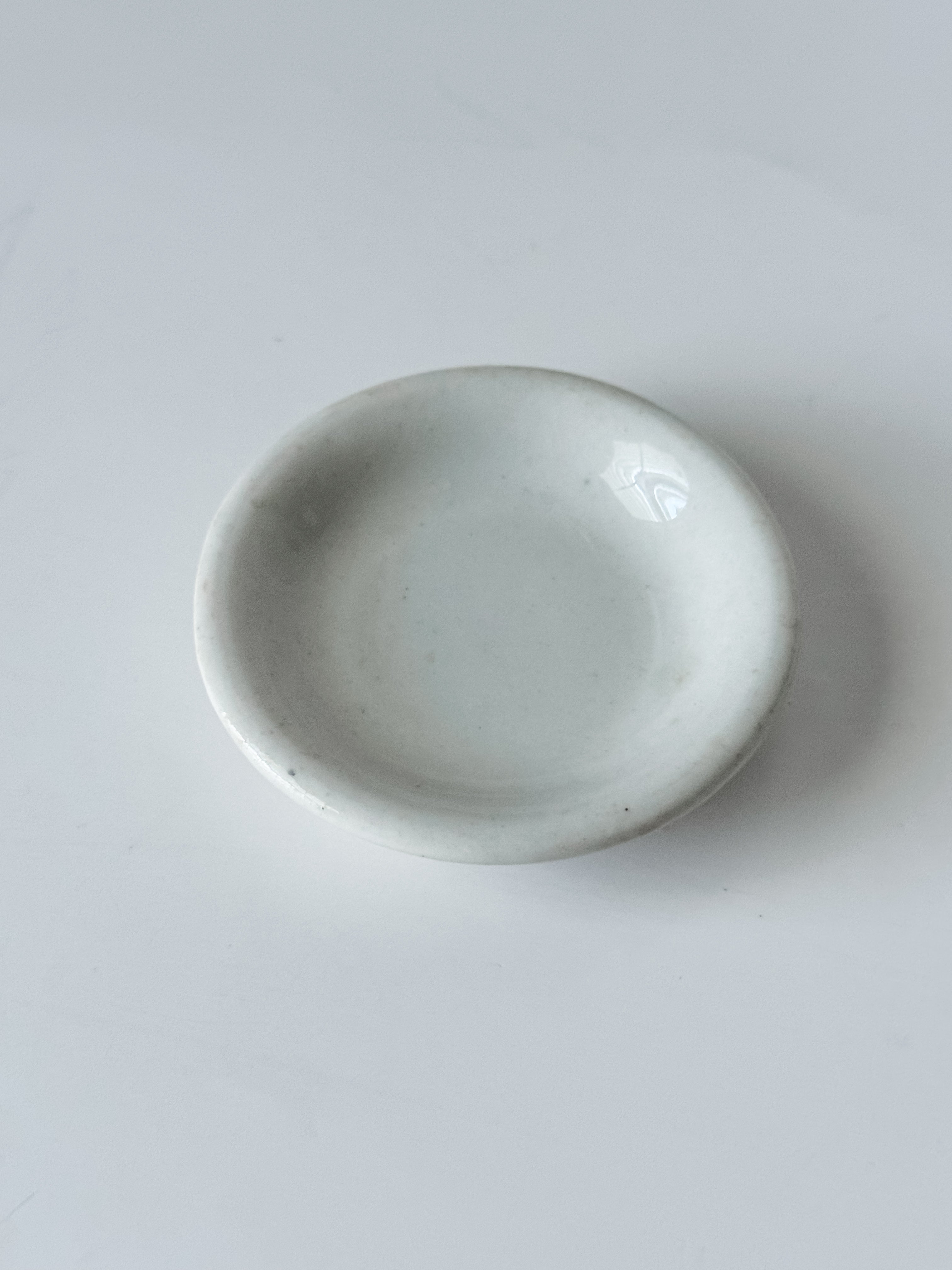 Vintage Chunky White Ironstone Butterpat