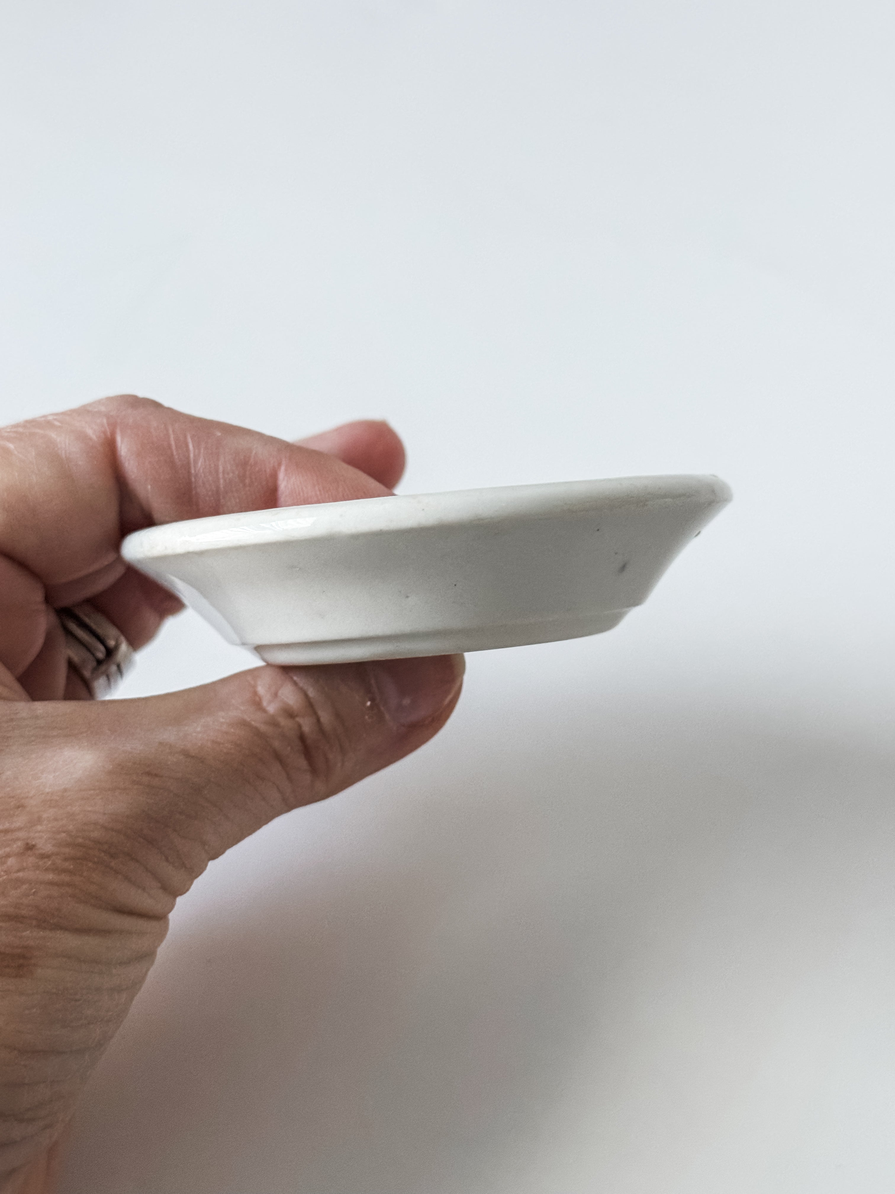 Vintage Chunky White Ironstone Butterpat