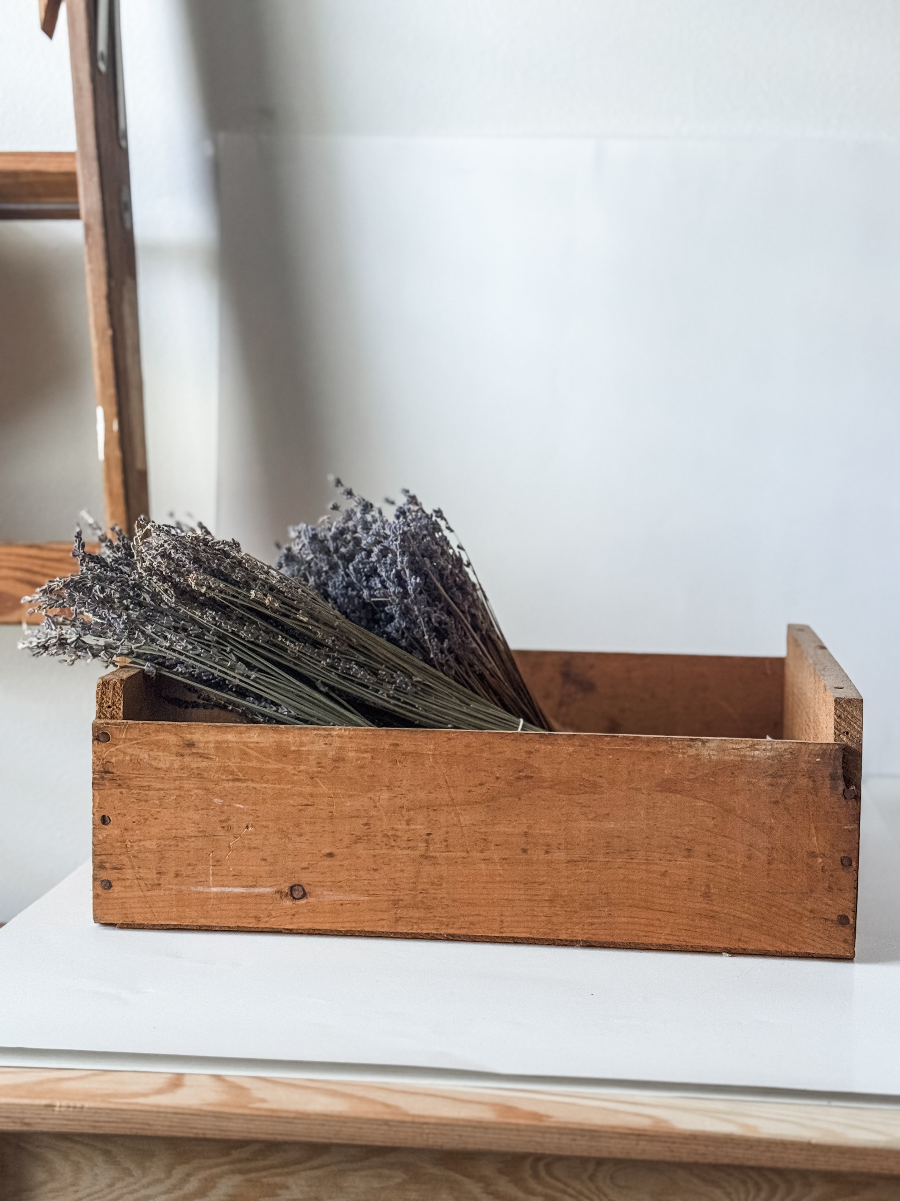 Vintage Wood Produce Crate With Red Graphics