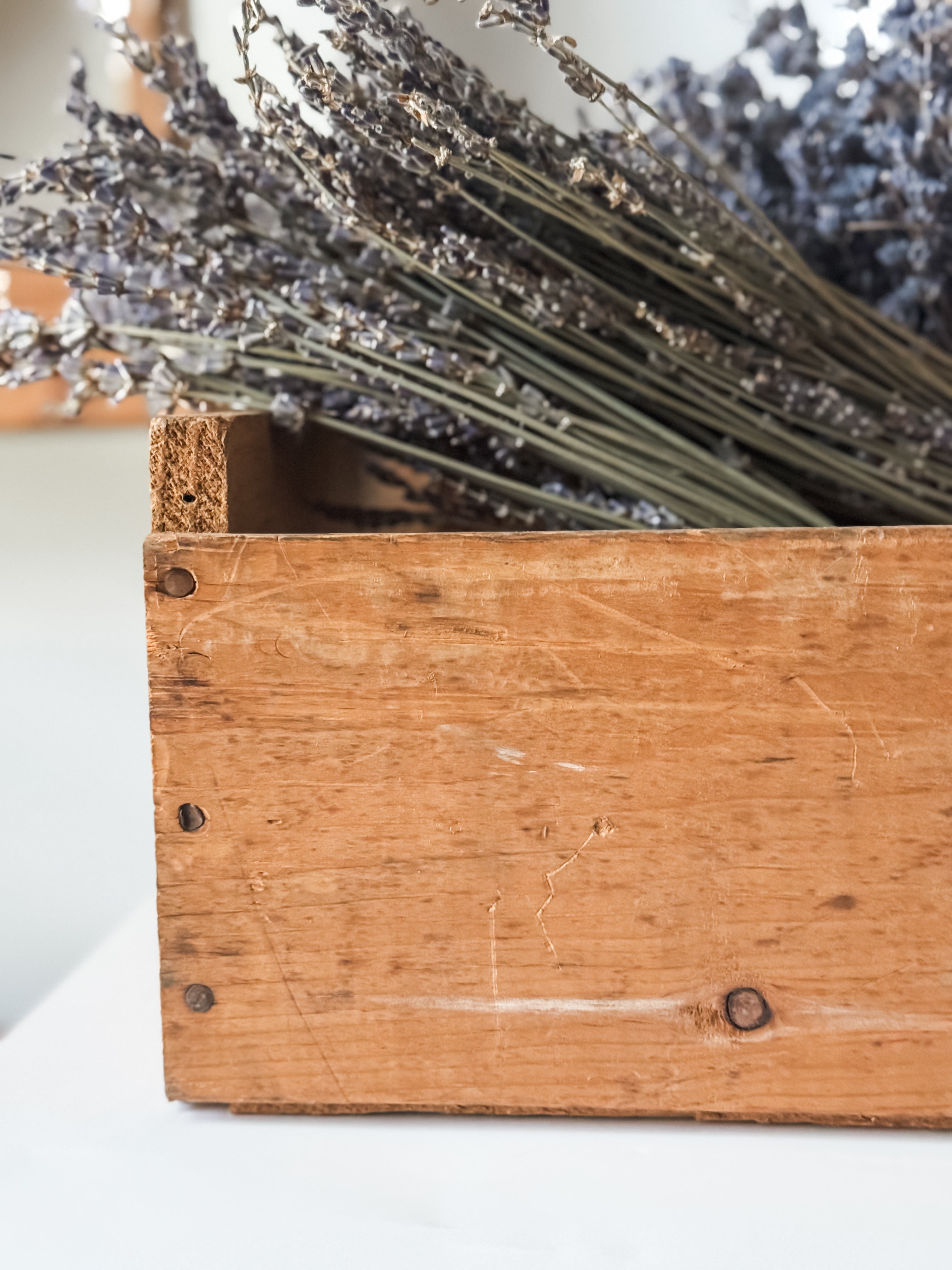 Vintage Wood Produce Crate With Red Graphics