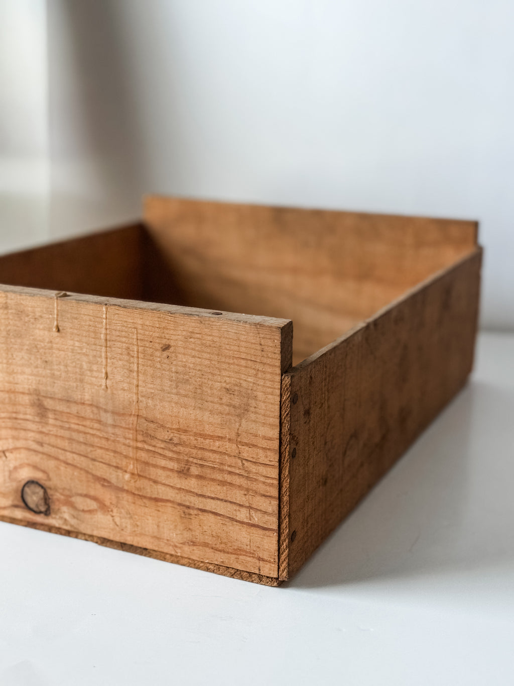 Vintage Wood Produce Crate With Red Graphics