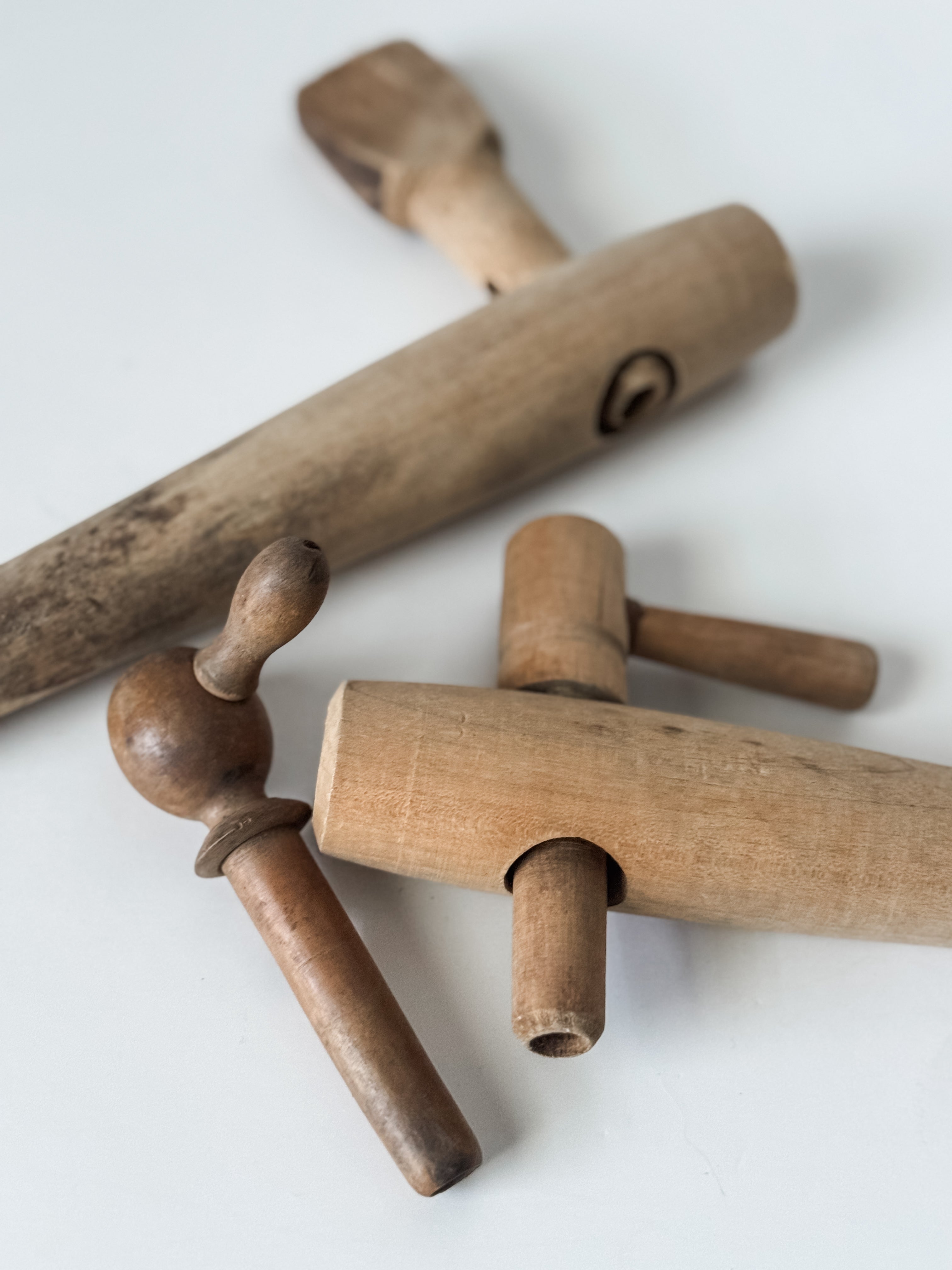 Collection Of Vintage Old World Wood Barrel Taps