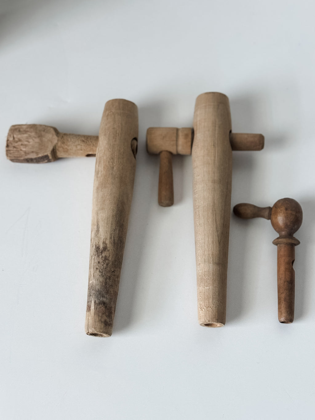 Collection Of Vintage Old World Wood Barrel Taps