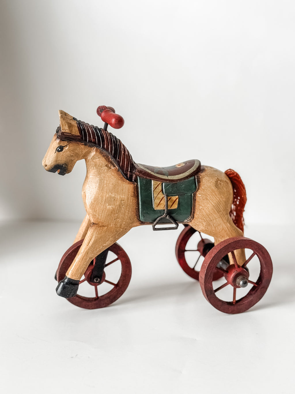 Vintage Carved Wood Folk Art Style Horse Toy