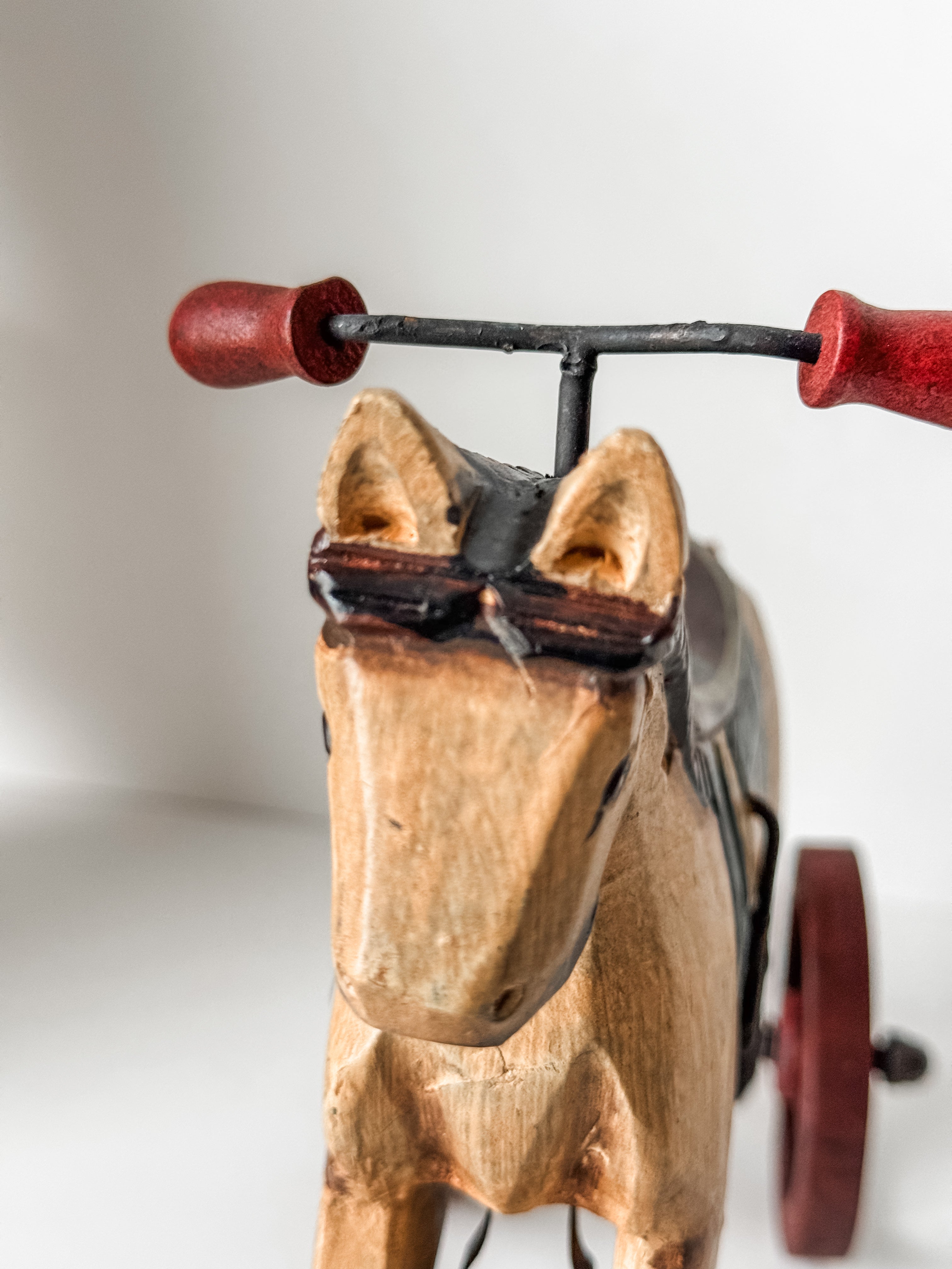 Vintage Carved Wood Folk Art Style Horse Toy