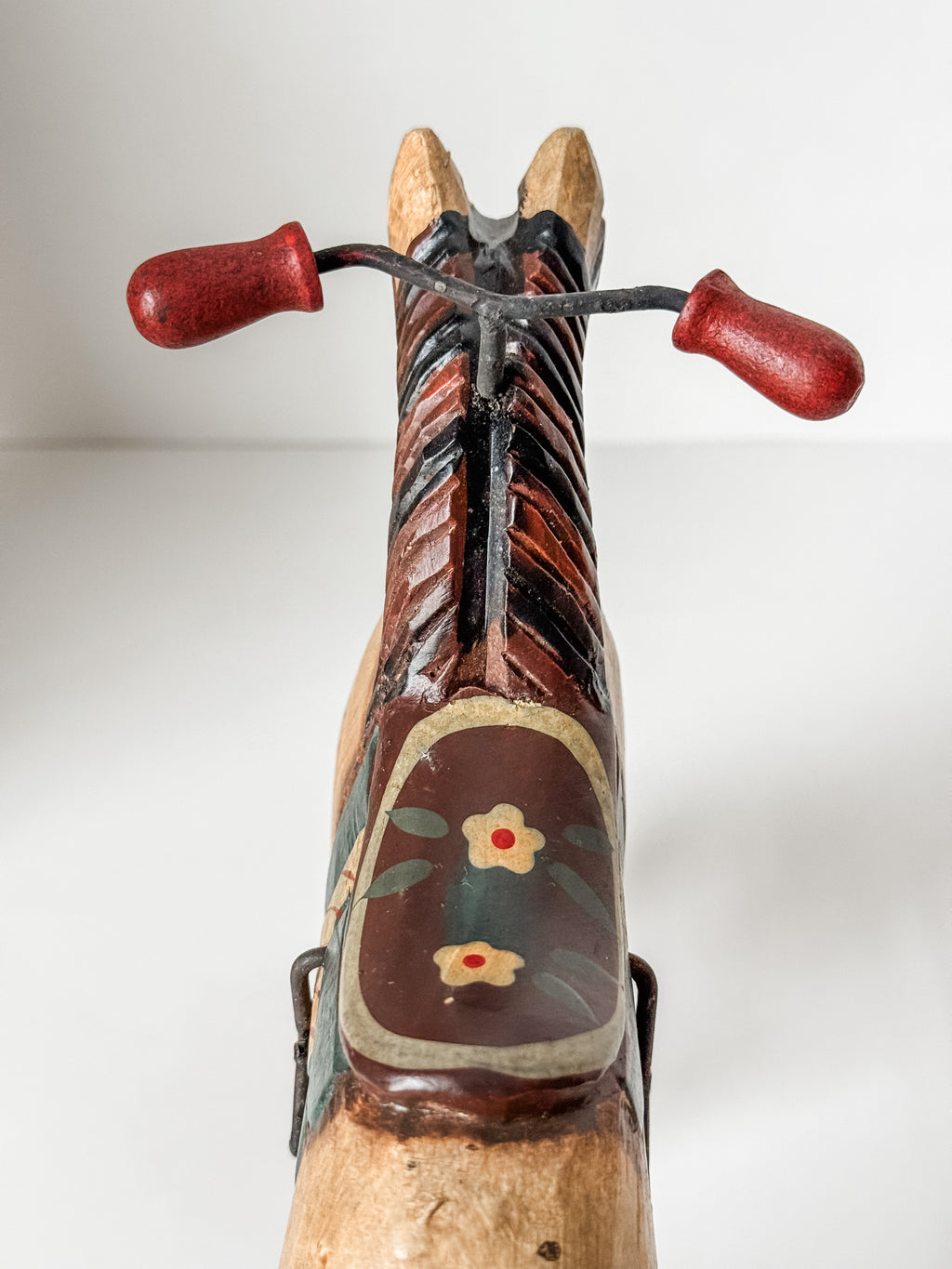 Vintage Carved Wood Folk Art Style Horse Toy