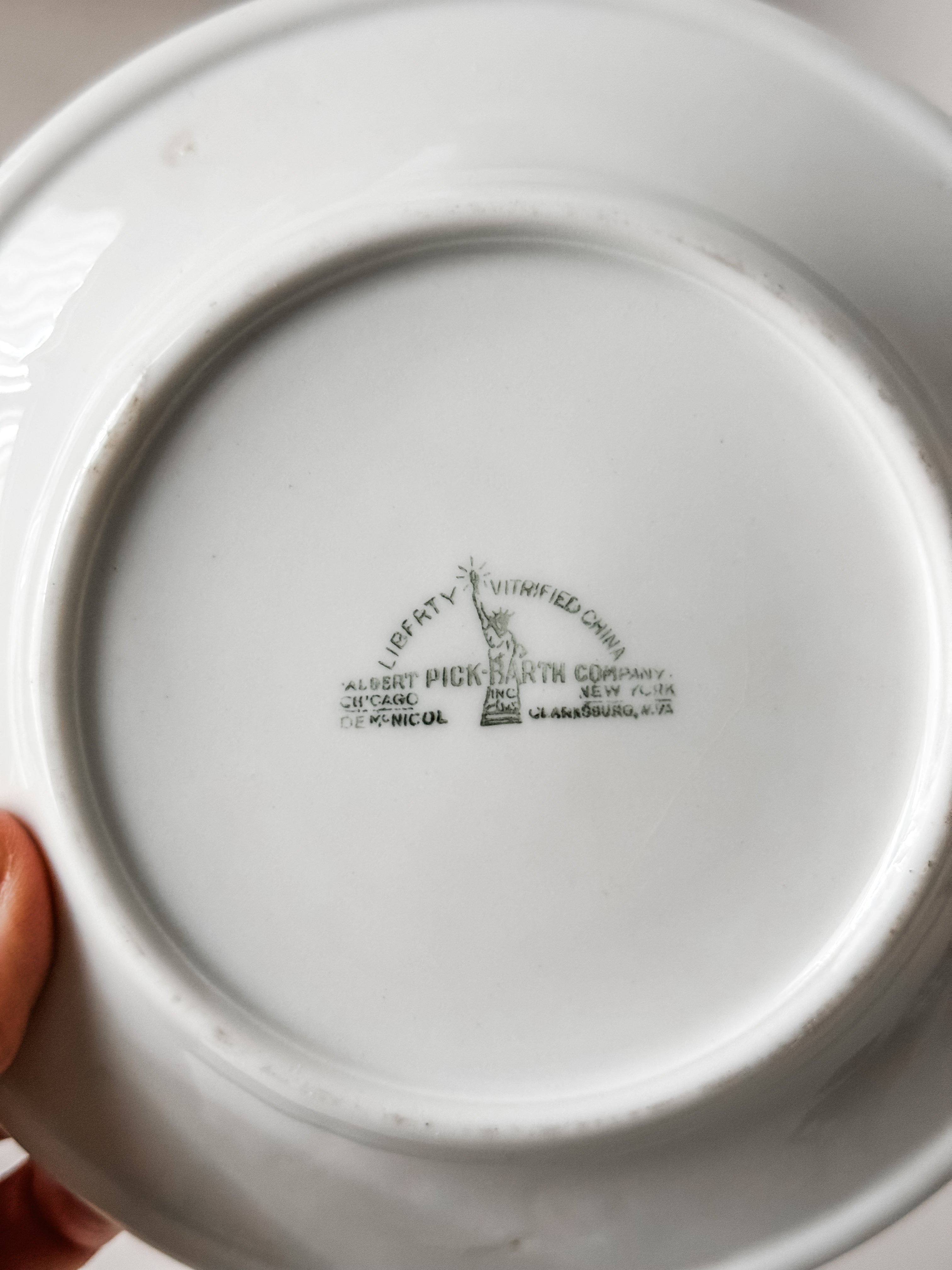 Vintage Hotel China Ironstone Tip Plate with Monogram