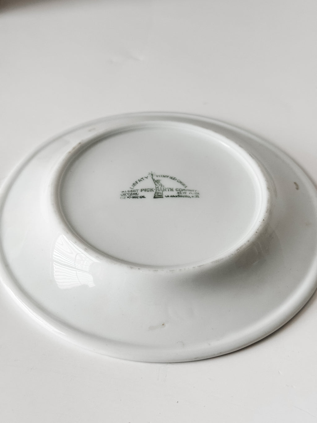 Vintage Hotel China Ironstone Tip Plate with Monogram