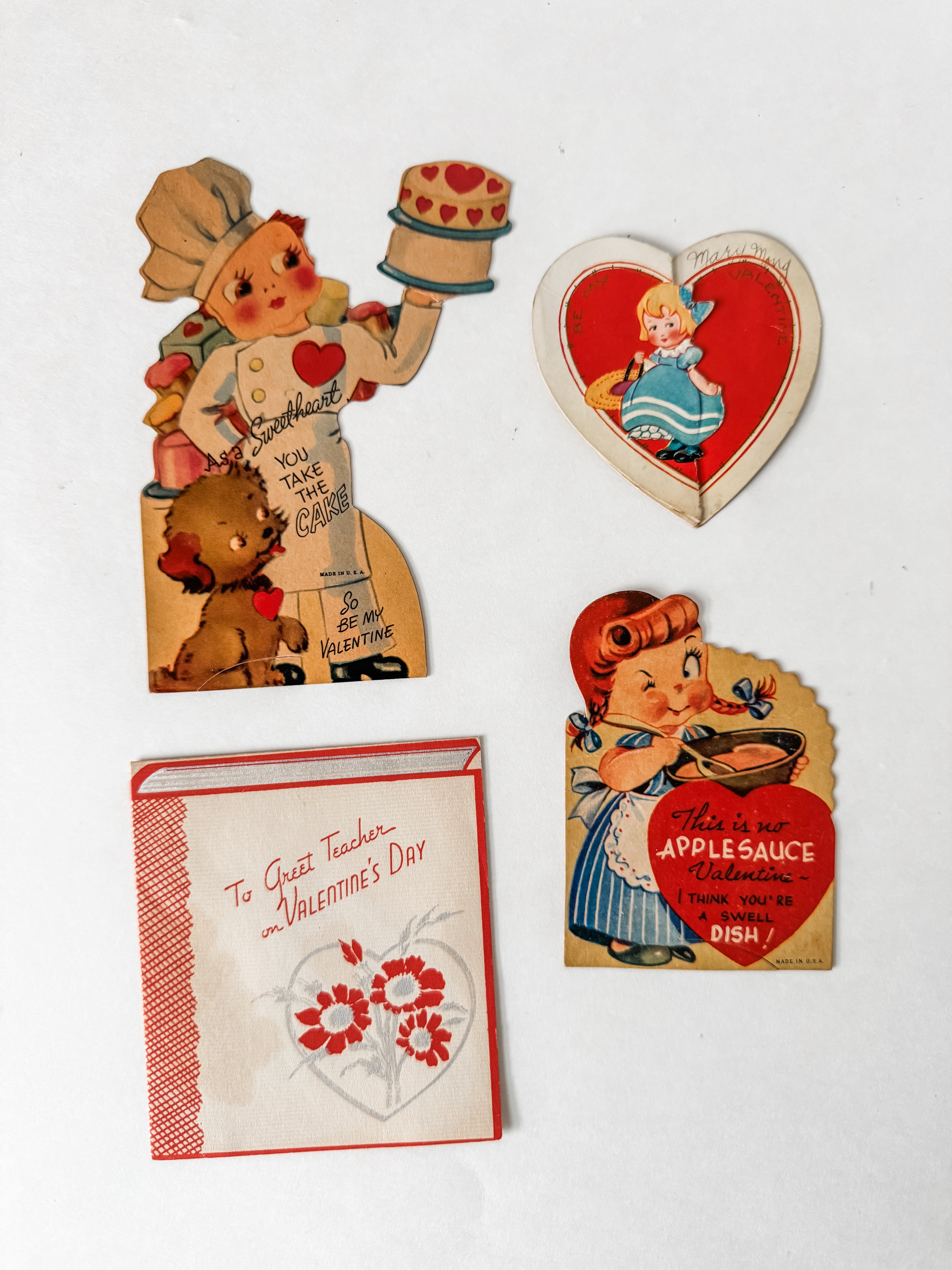 Vintage Cardstock Graphic Valentine Cards