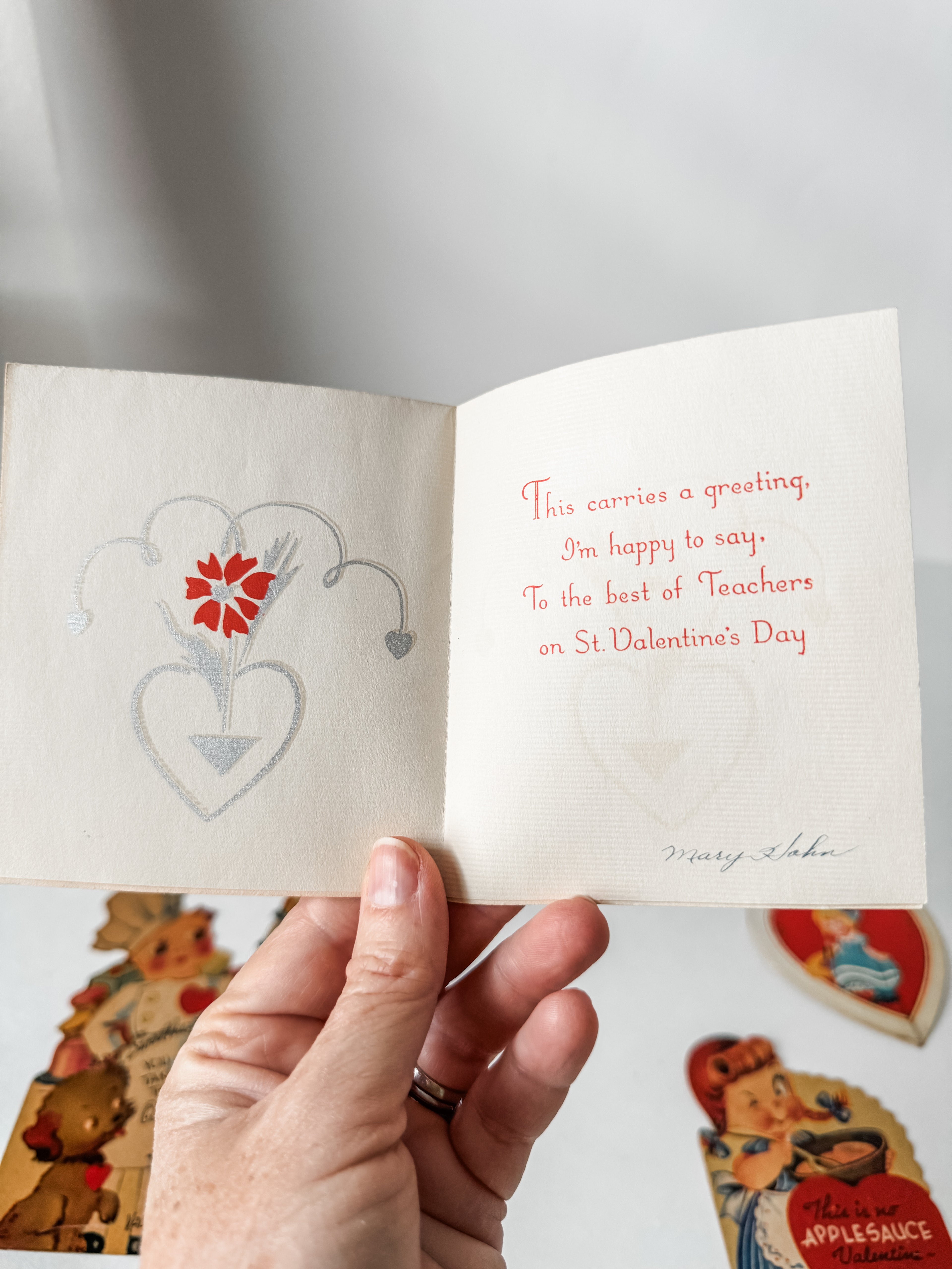 Vintage Cardstock Graphic Valentine Cards