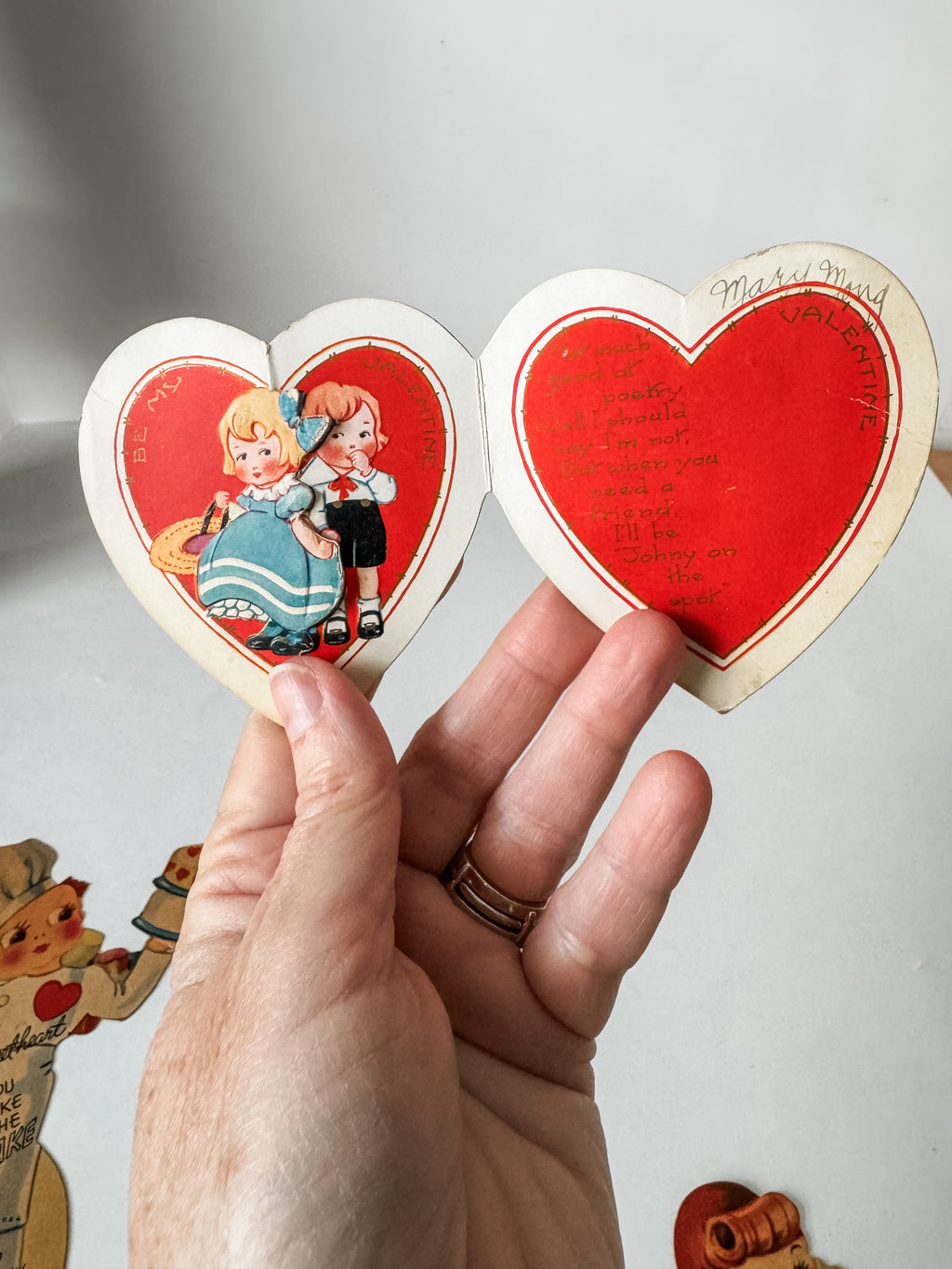 Vintage Cardstock Graphic Valentine Cards