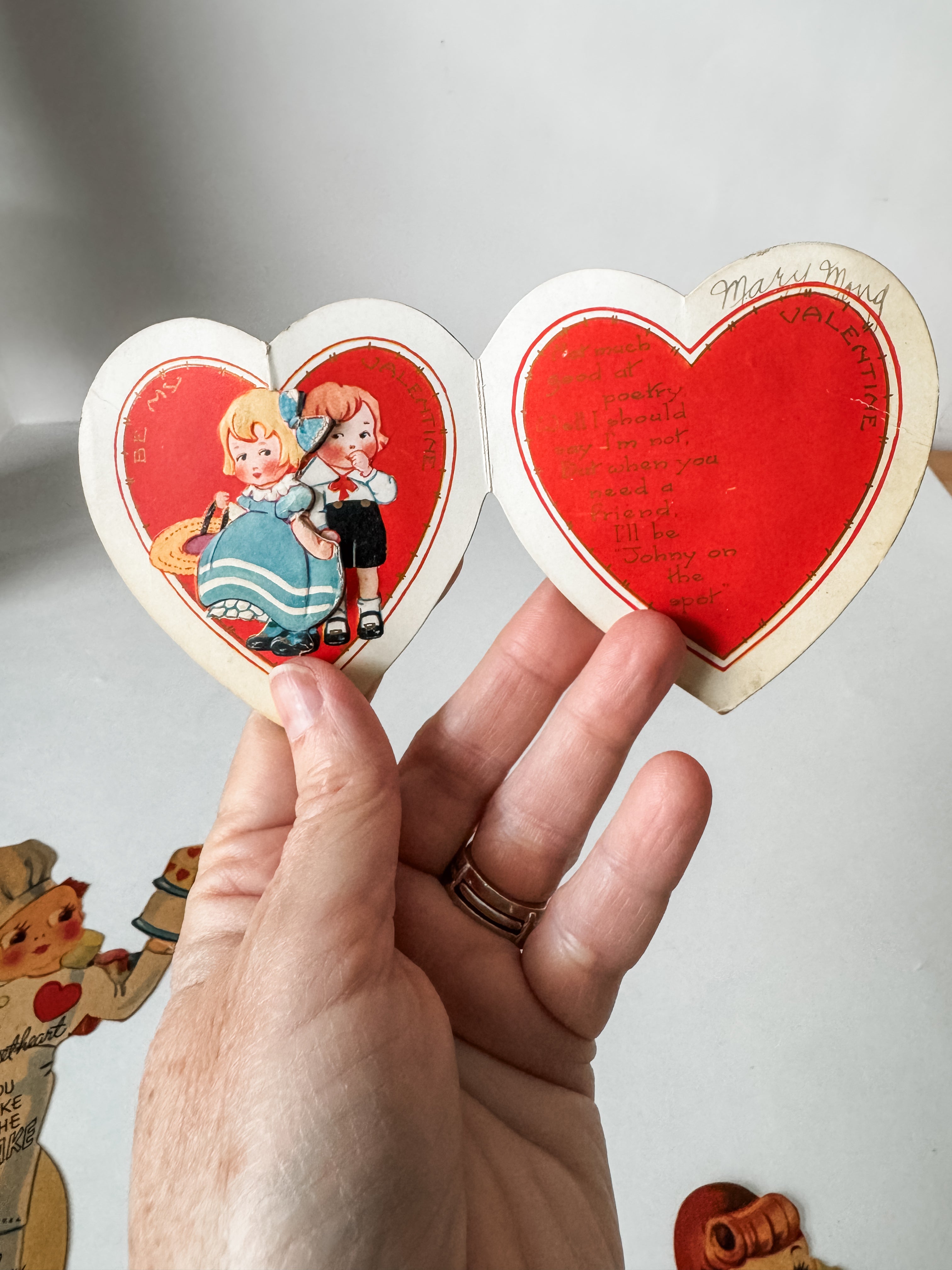 Vintage Cardstock Graphic Valentine Cards