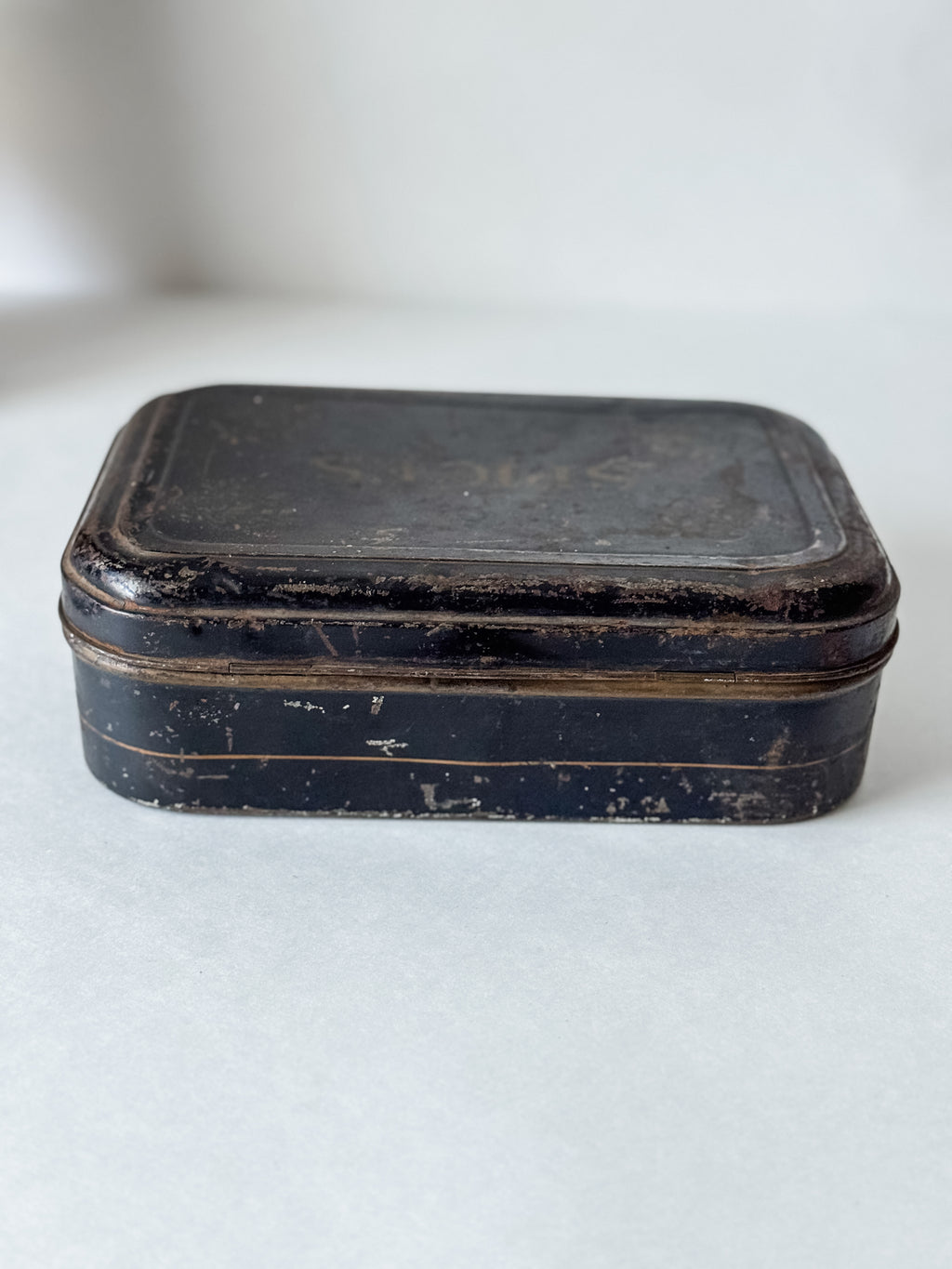 Antique Toleware Spice Tin With Six Spice Canisters