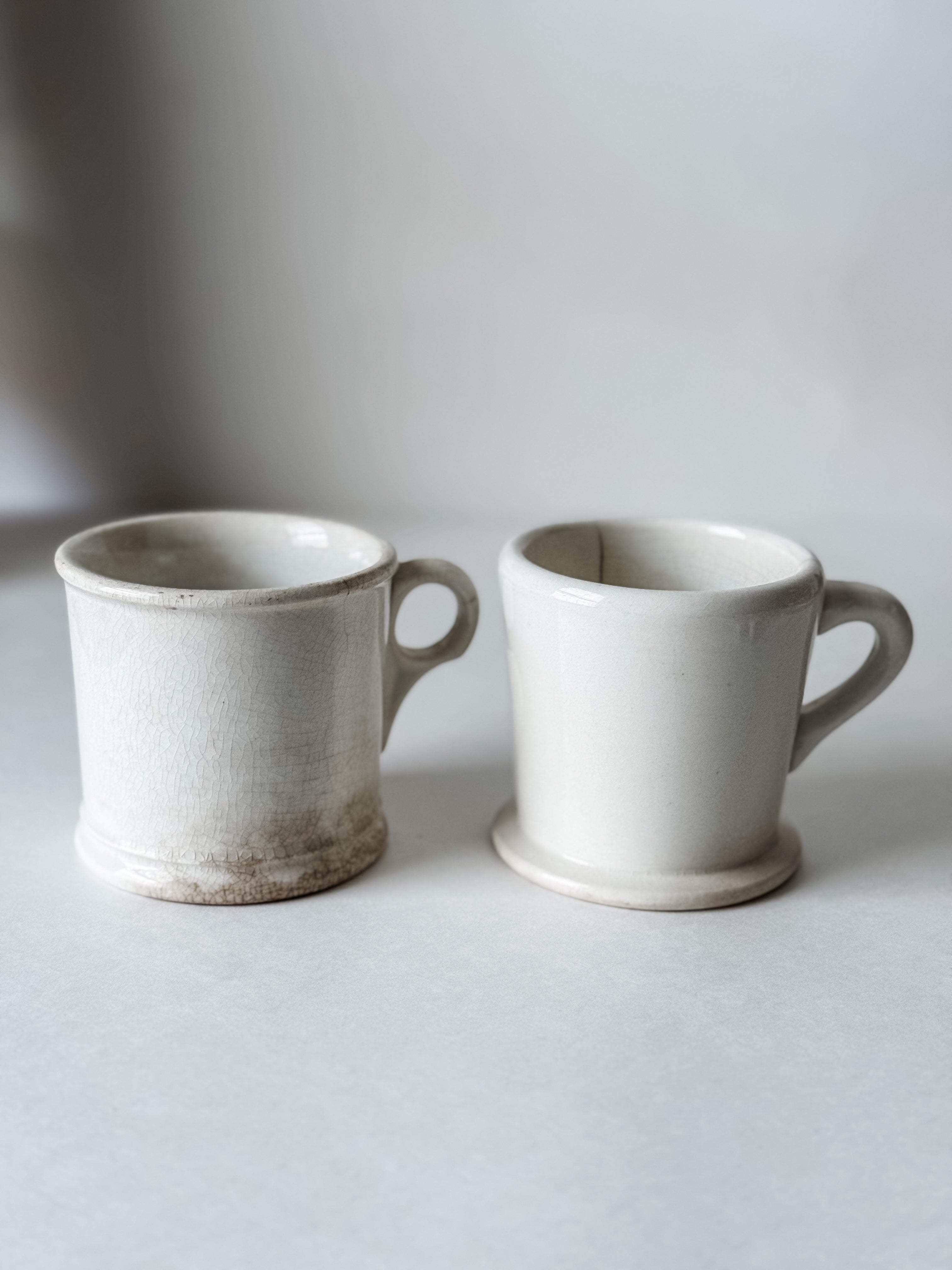 Antique Chunky White Ironstone Mug