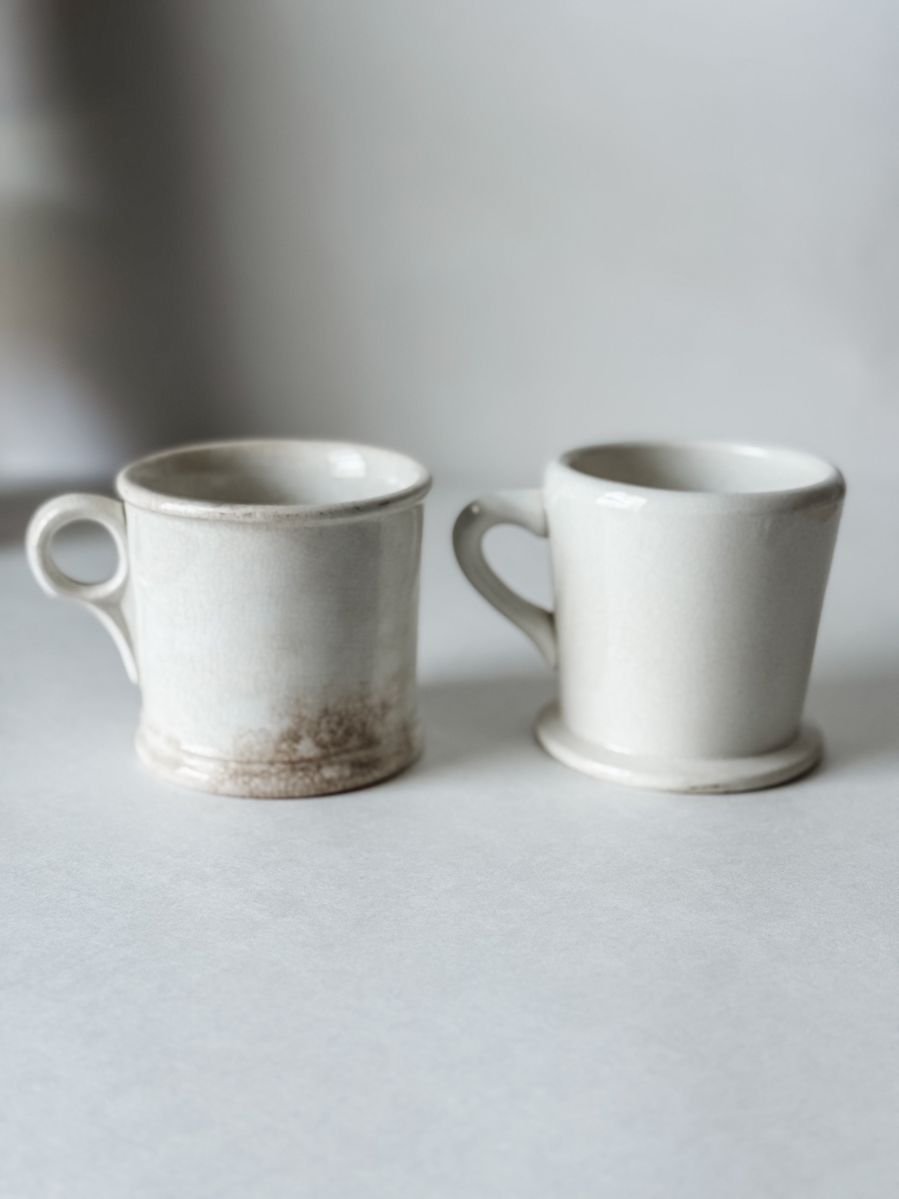 Antique Chunky White Ironstone Mug