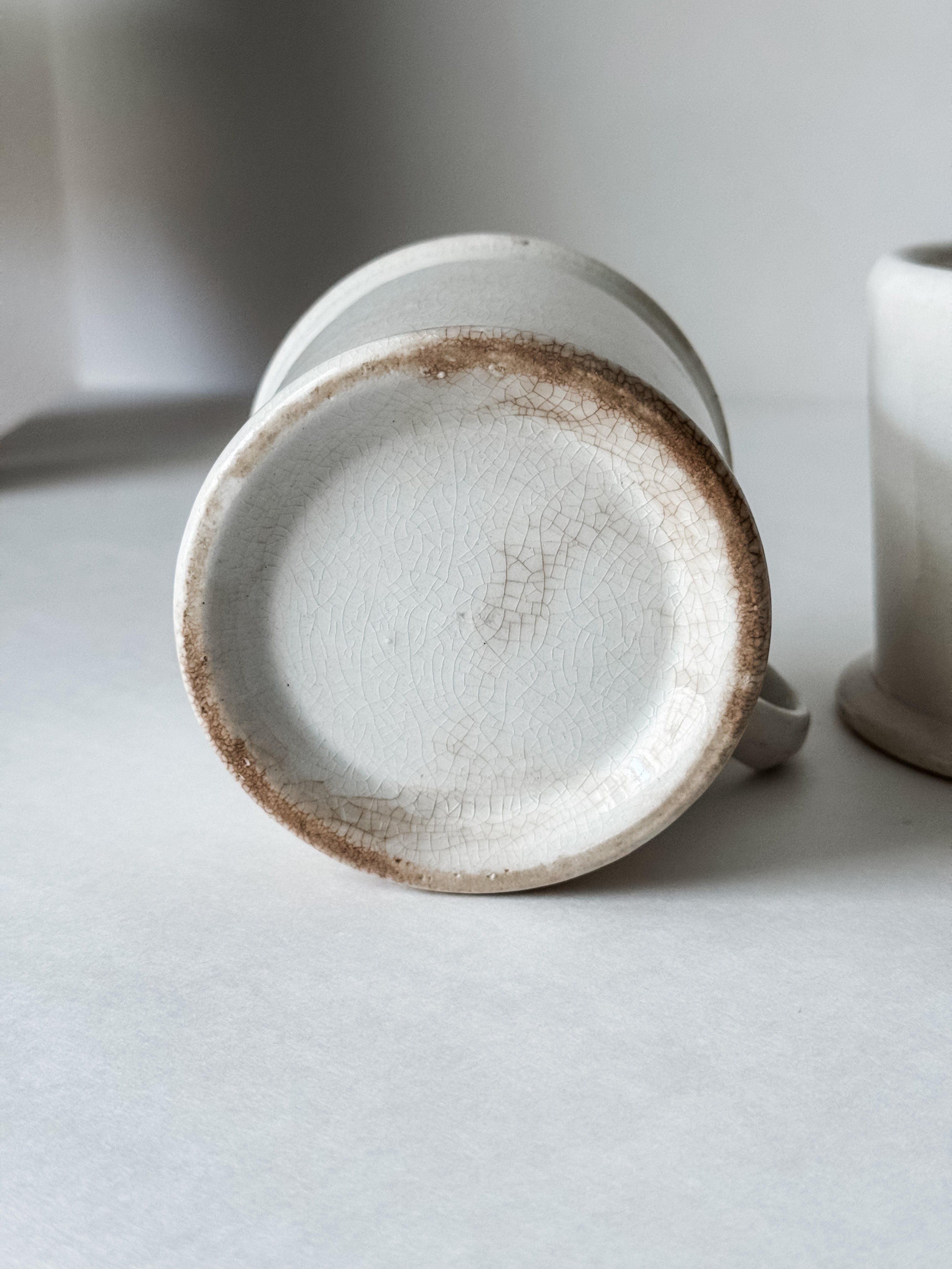 Antique Chunky White Ironstone Mug