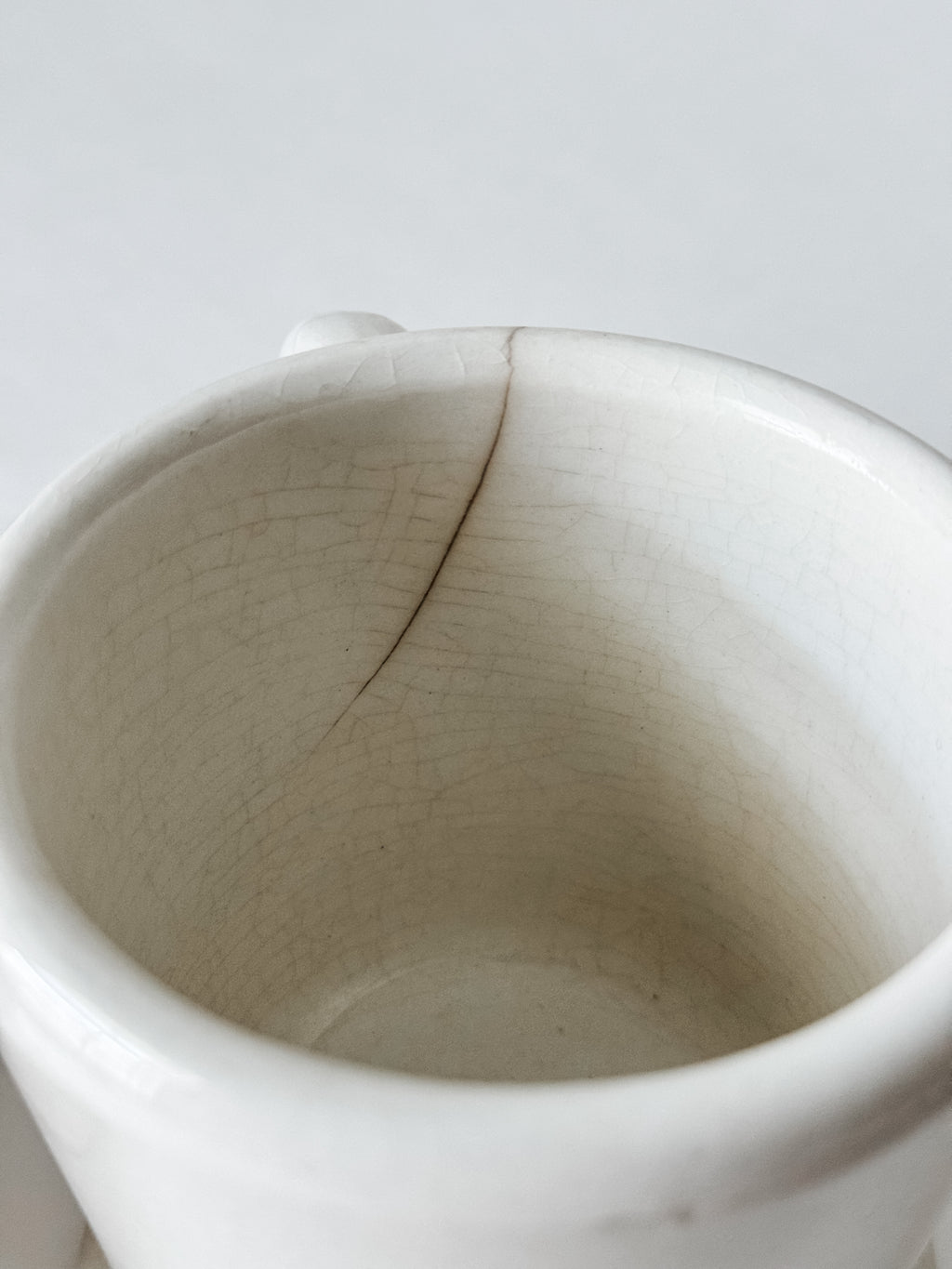 Antique Chunky White Ironstone Mug