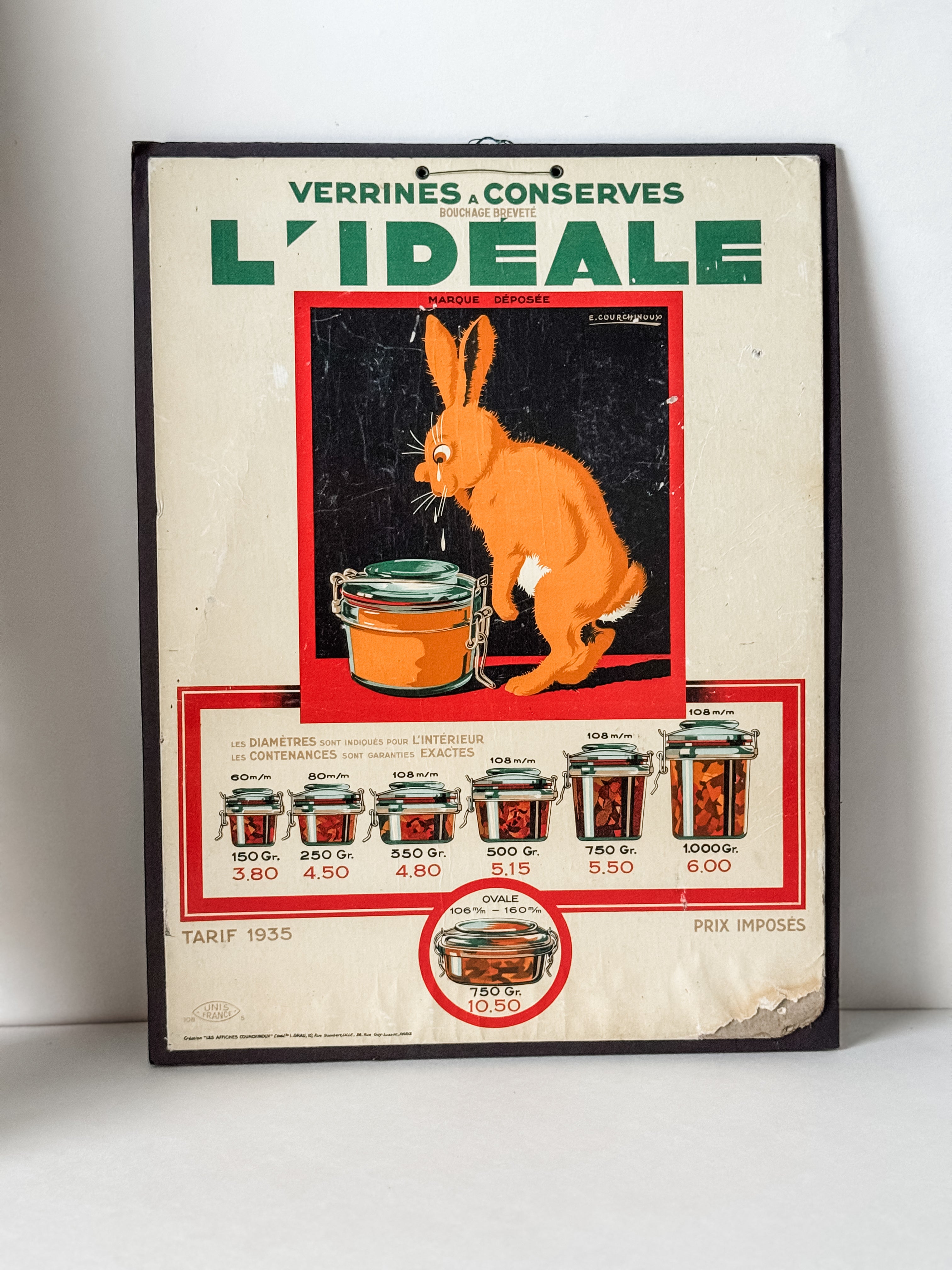 1930s French Cardboard Store Display Ad