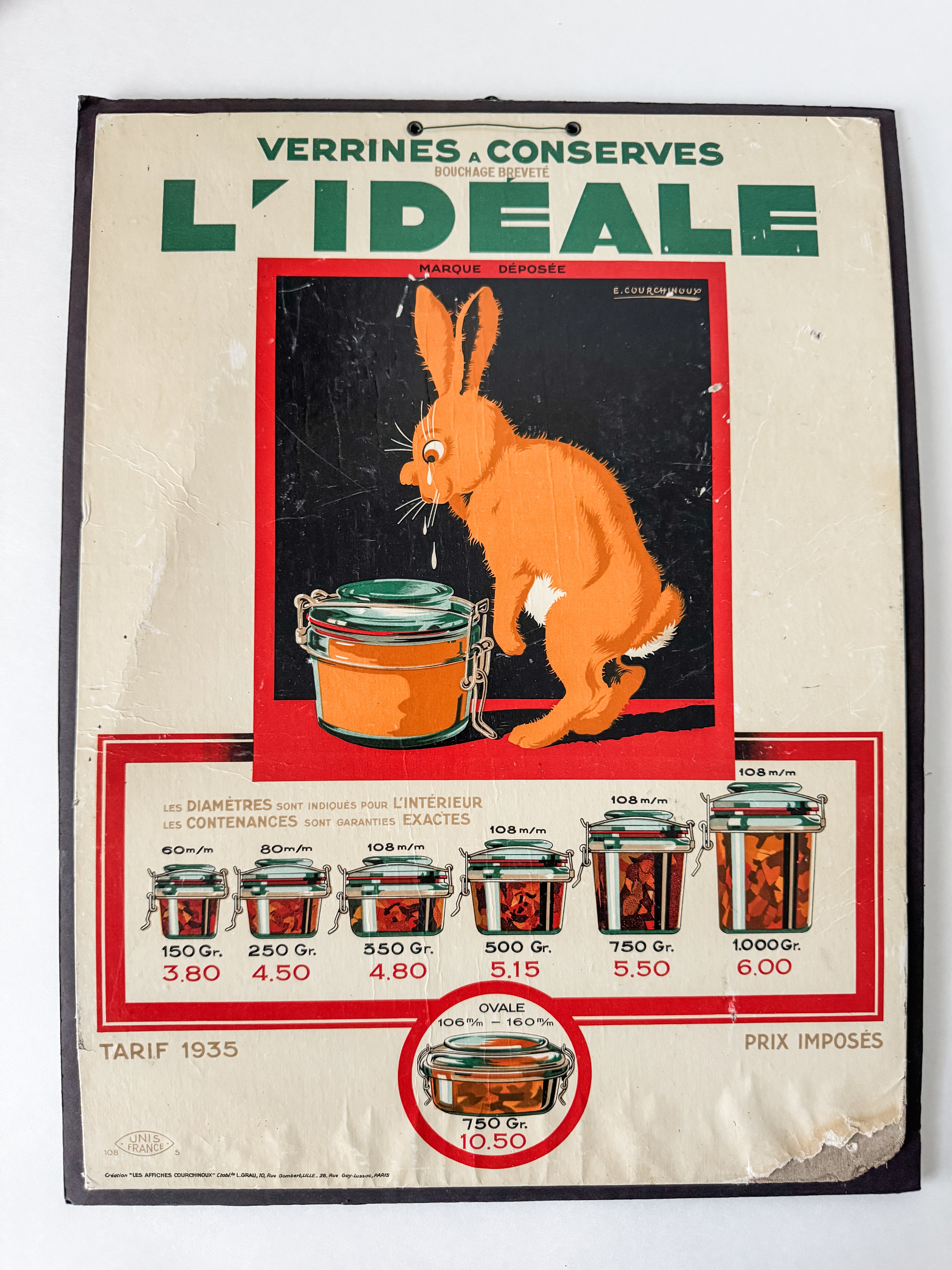 1930s French Cardboard Store Display Ad