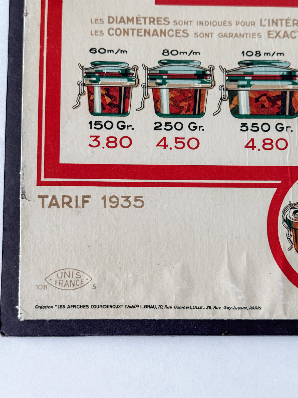 1930s French Cardboard Store Display Ad