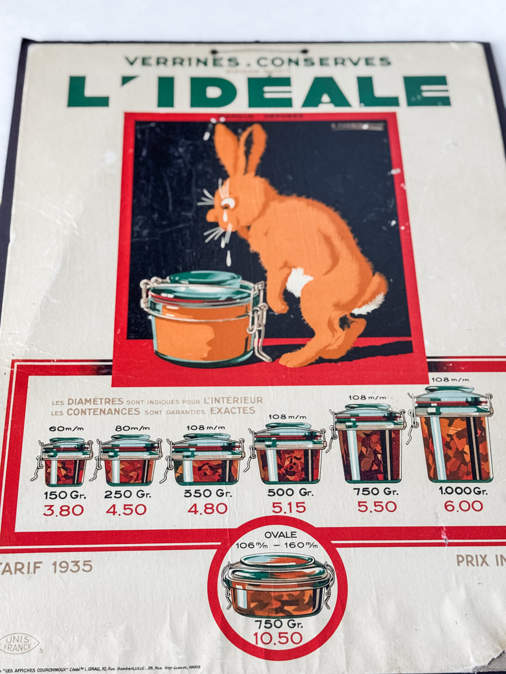 1930s French Cardboard Store Display Ad