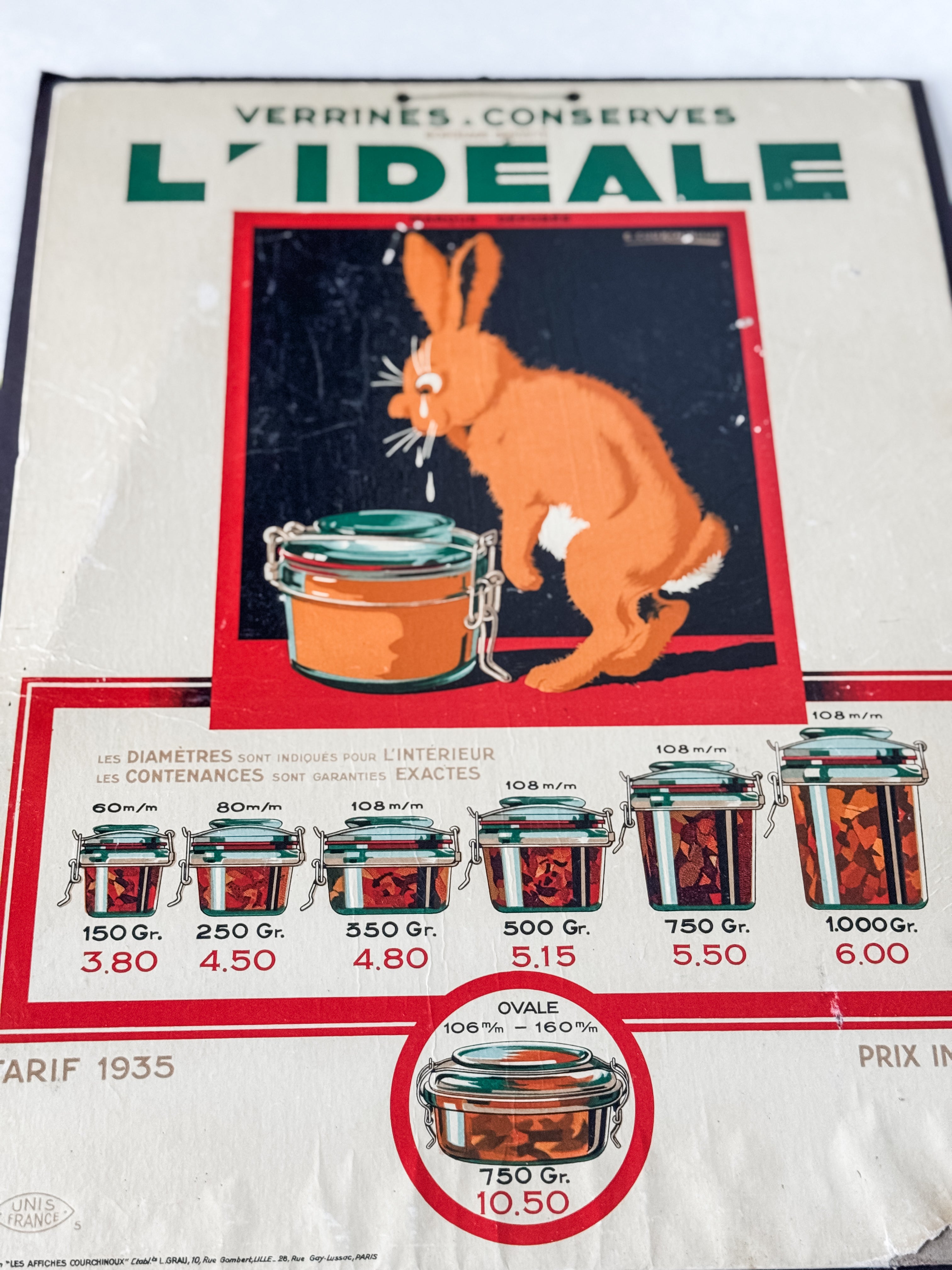 1930s French Cardboard Store Display Ad