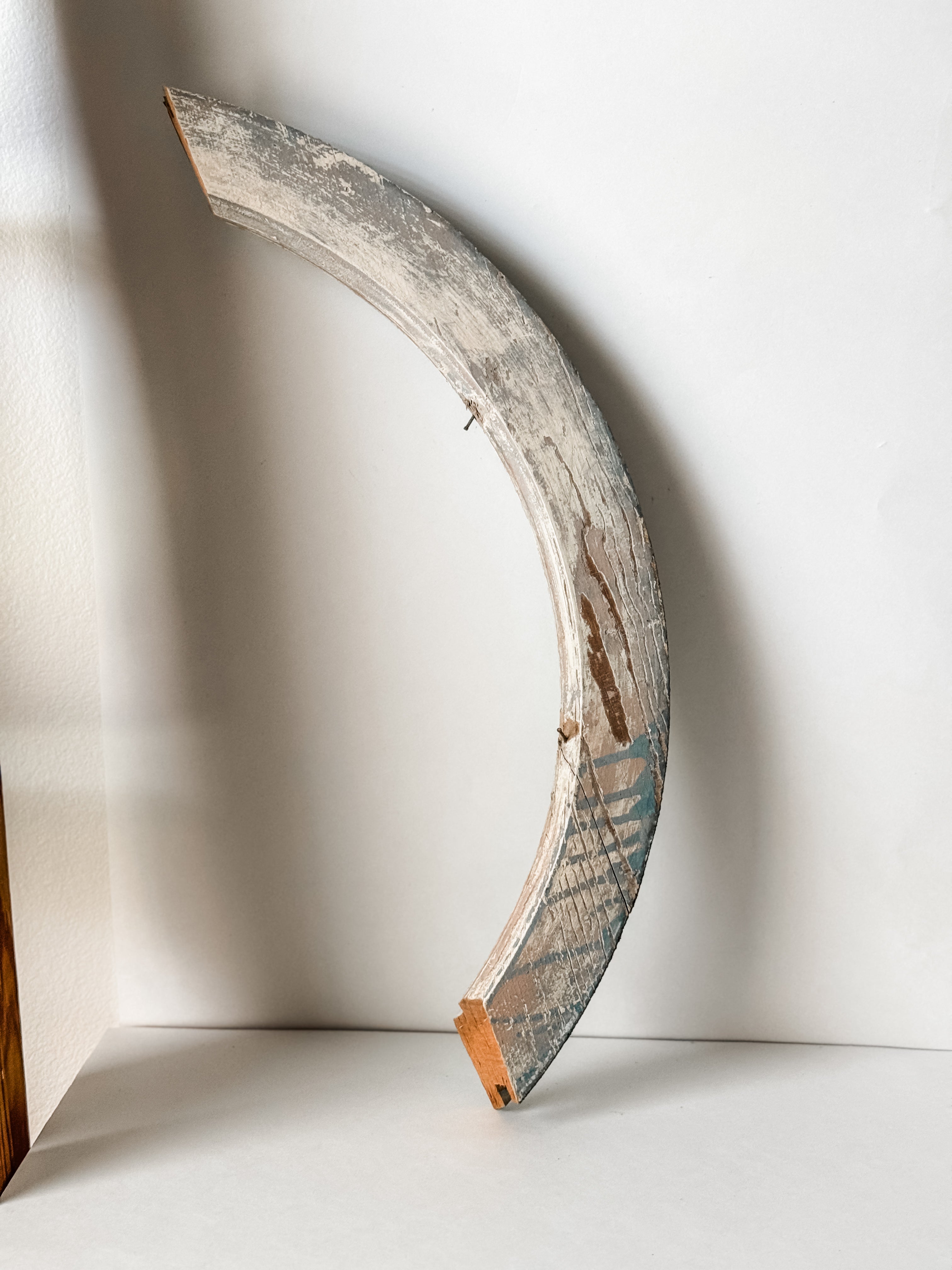 Old Chippy Mint Green Arched Wood Salvage Piece