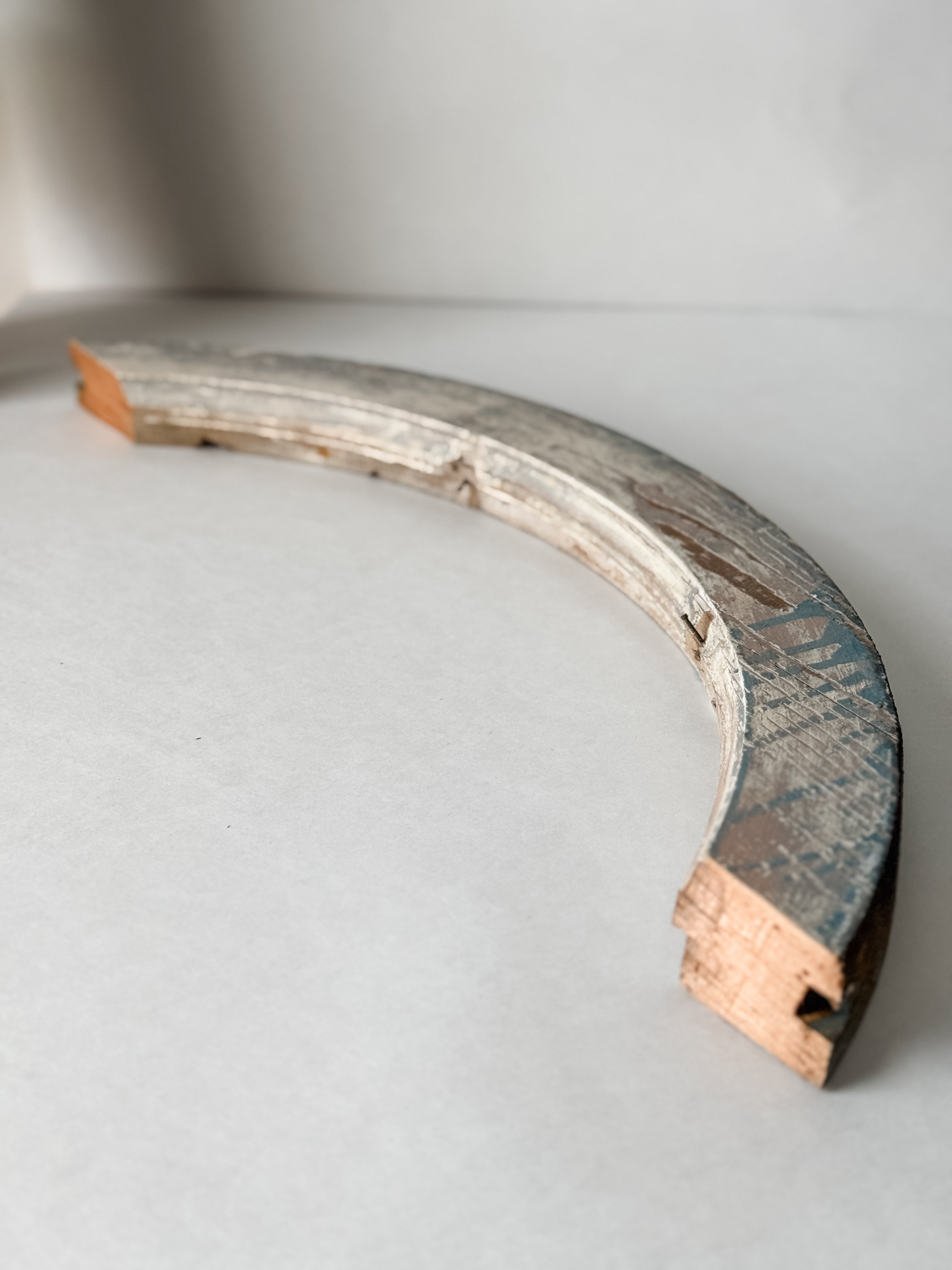 Old Chippy Mint Green Arched Wood Salvage Piece