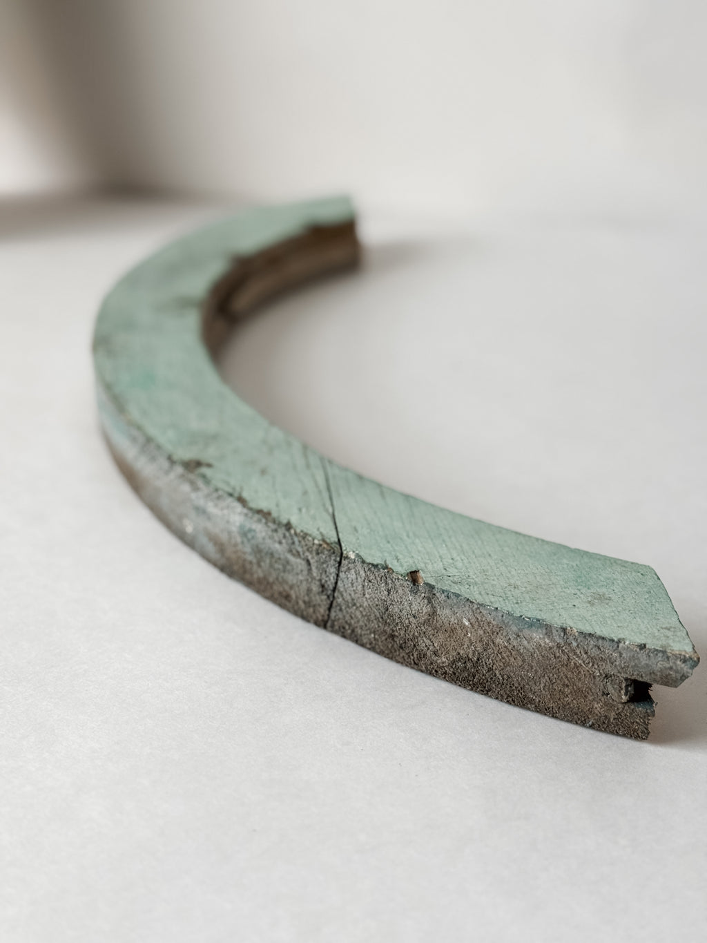 Old Chippy Mint Green Arched Wood Salvage Piece