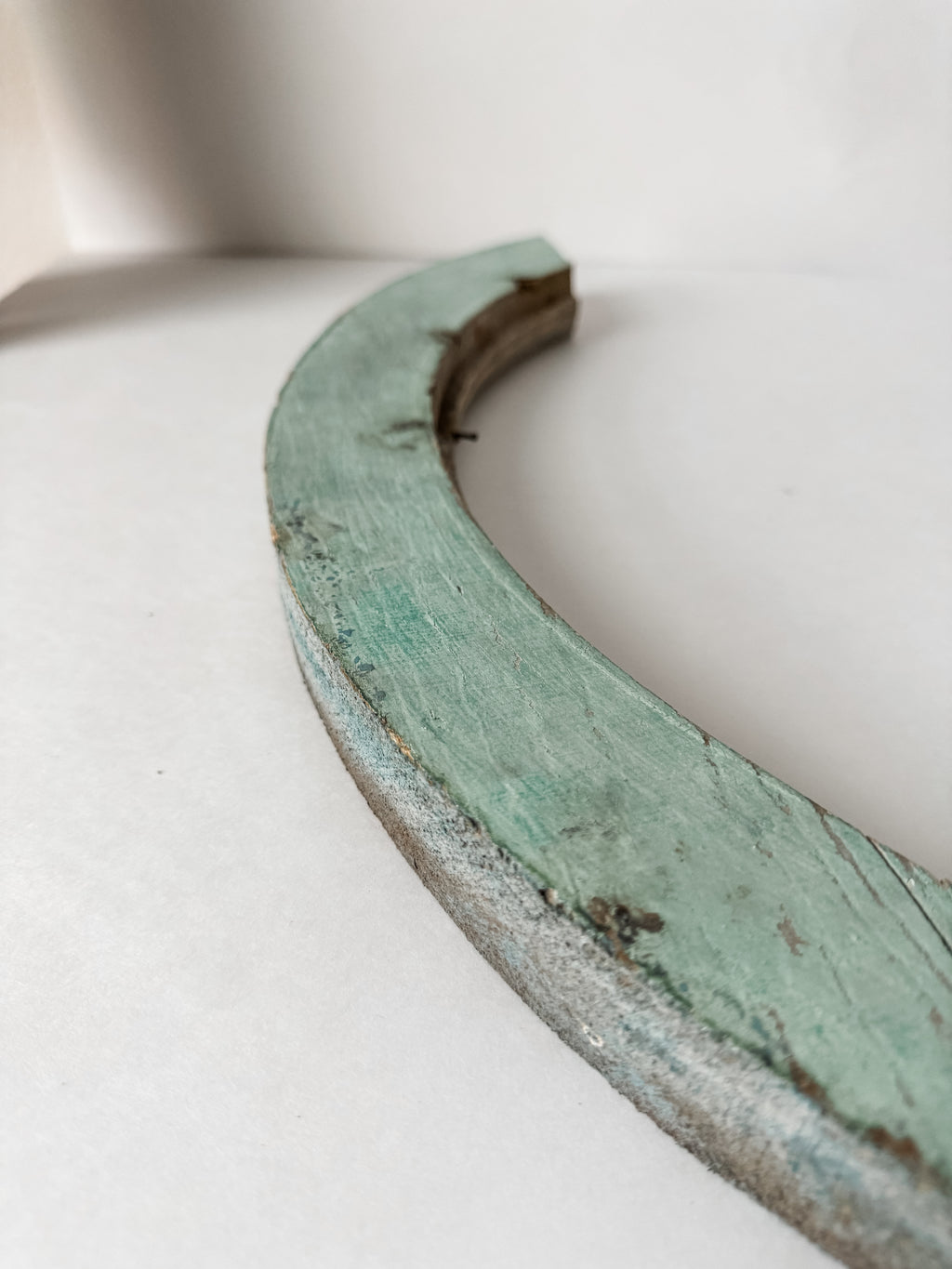 Old Chippy Mint Green Arched Wood Salvage Piece