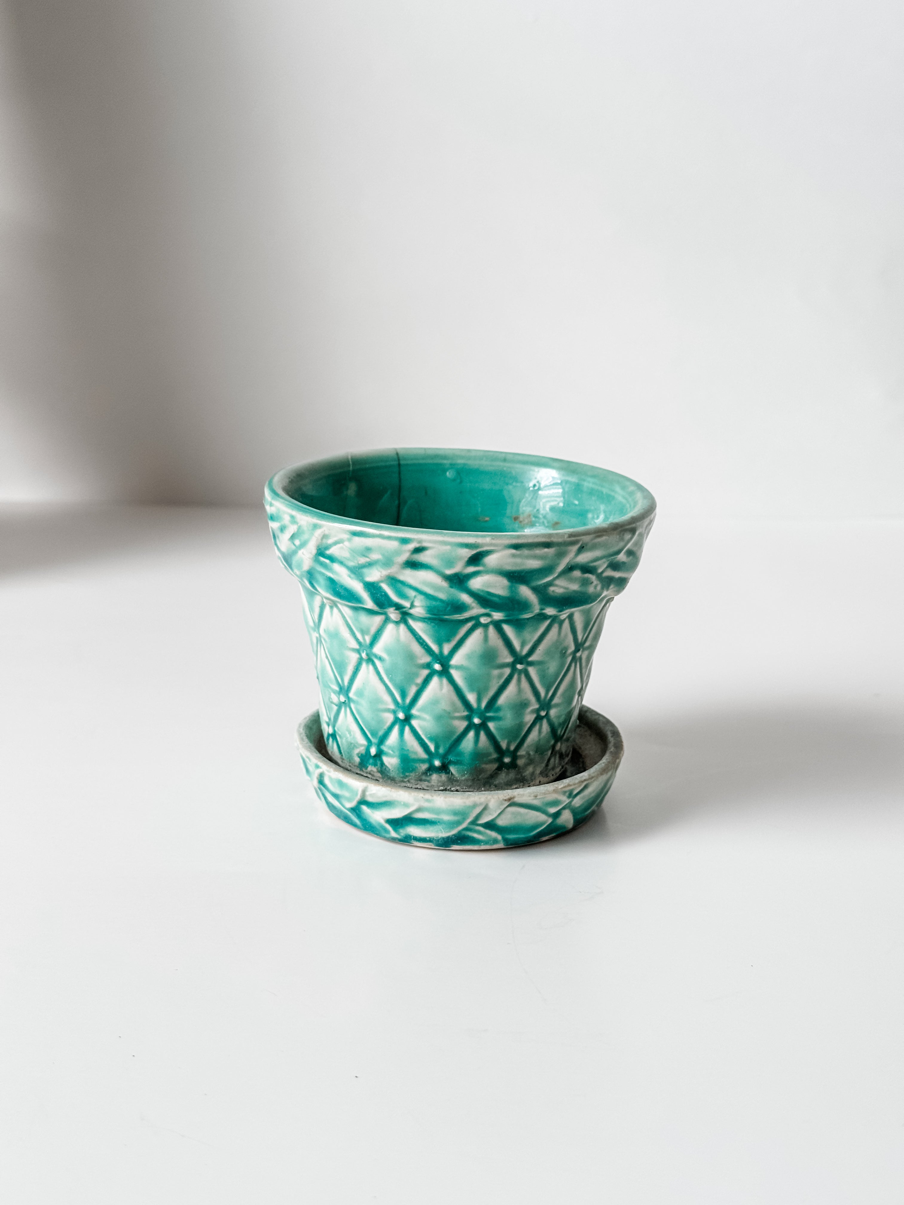 Vintage McCoy Aqua Plant Pot