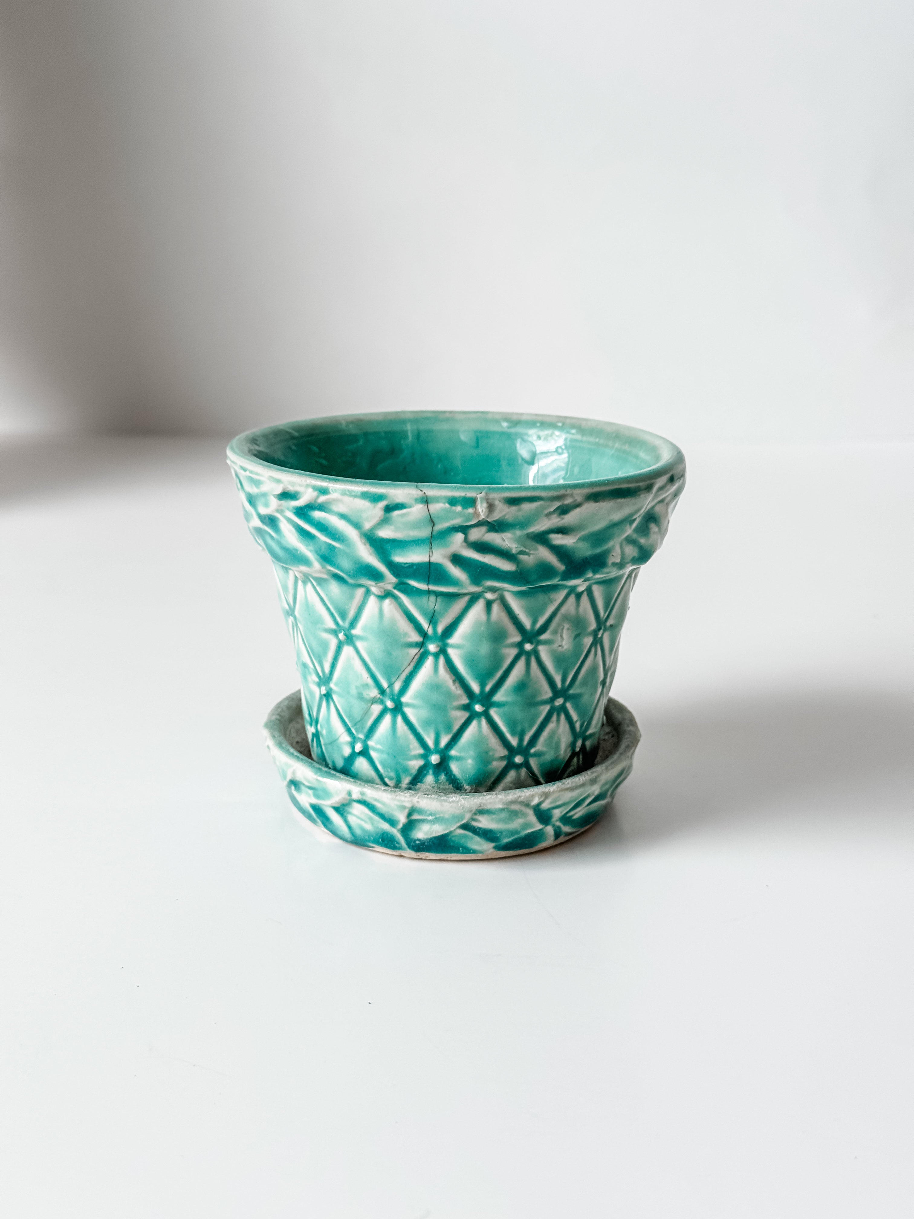 Vintage McCoy Aqua Plant Pot