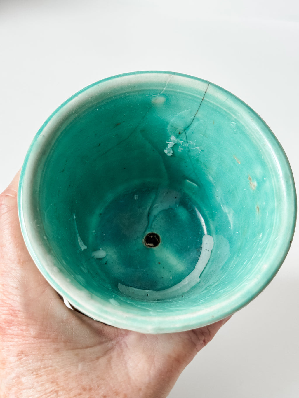 Vintage McCoy Aqua Plant Pot