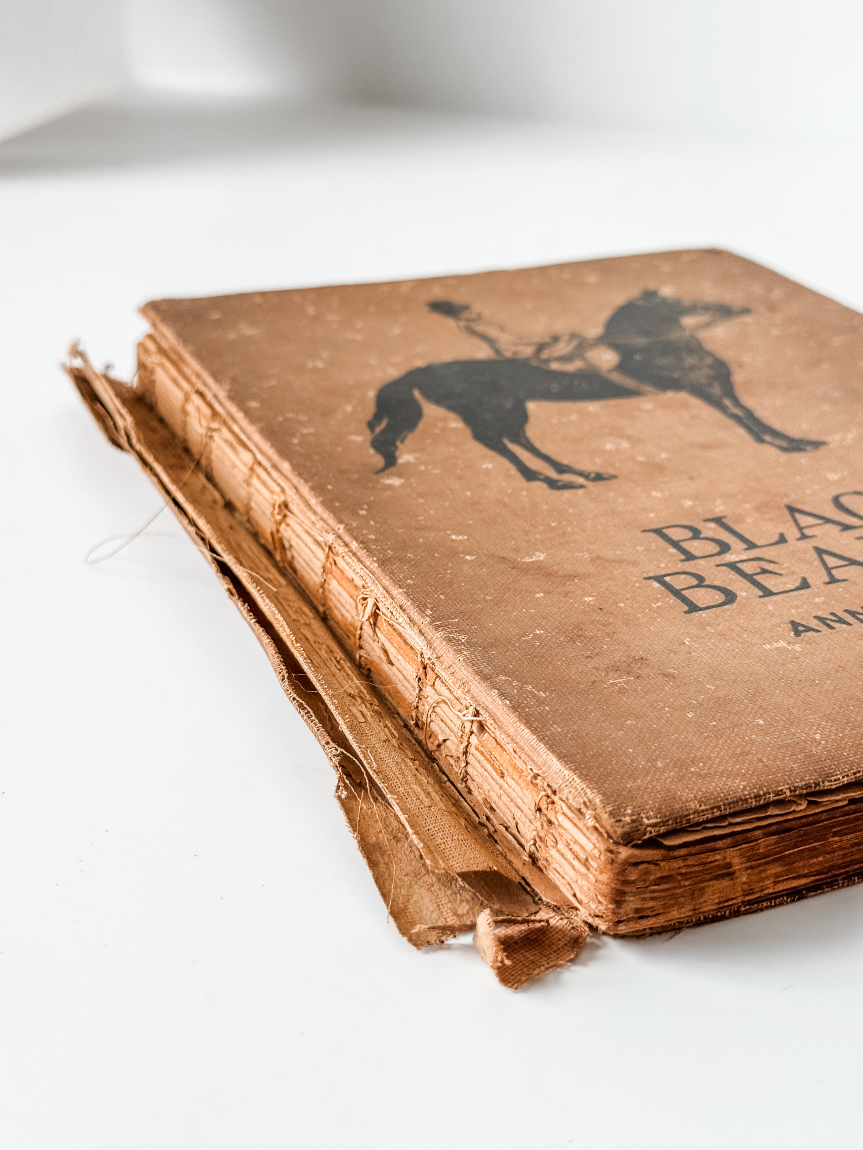 Amazing Tattered Antique Anna Sewell Black Beauty Hardcover Book