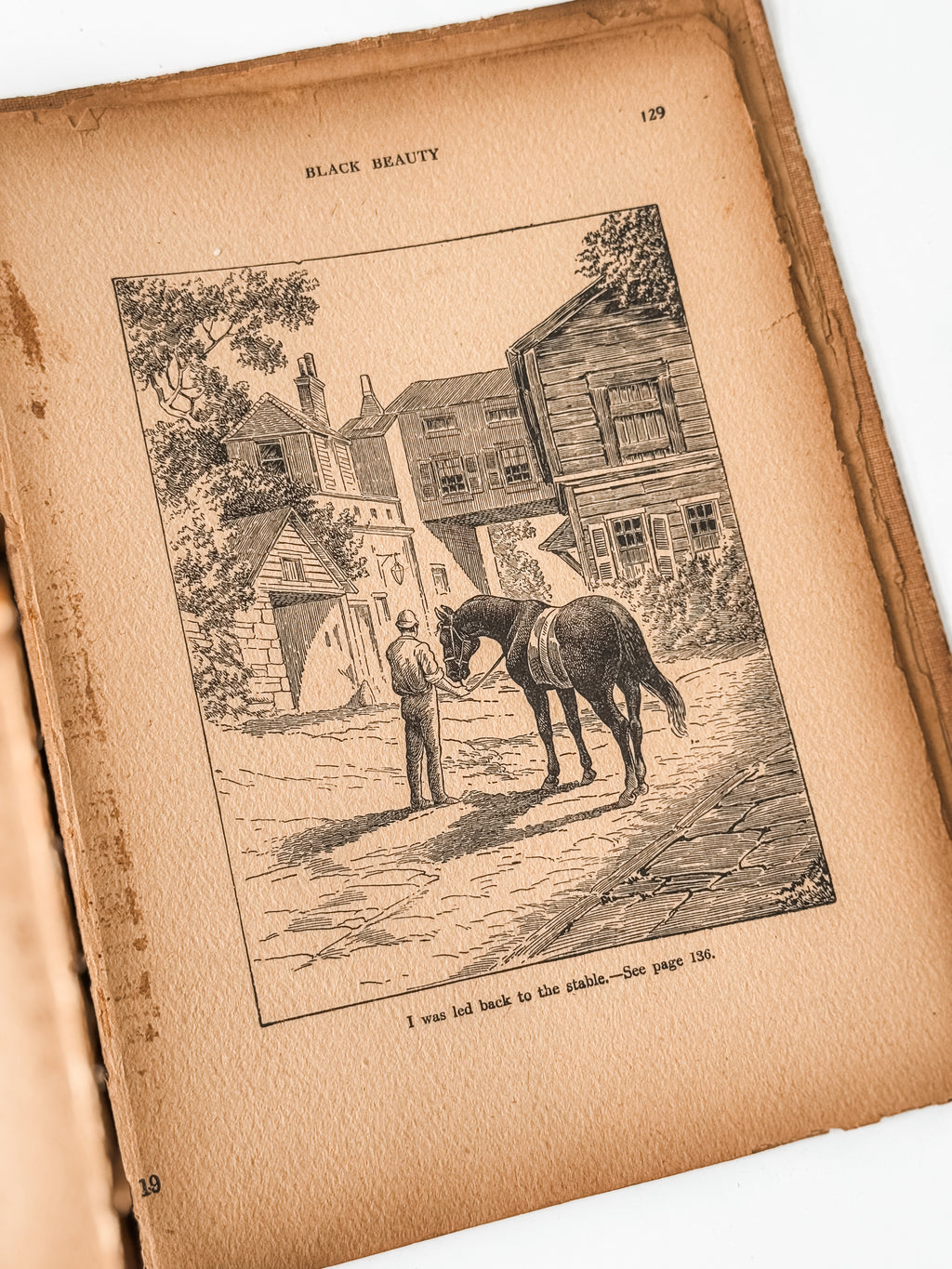 Amazing Tattered Antique Anna Sewell Black Beauty Hardcover Book