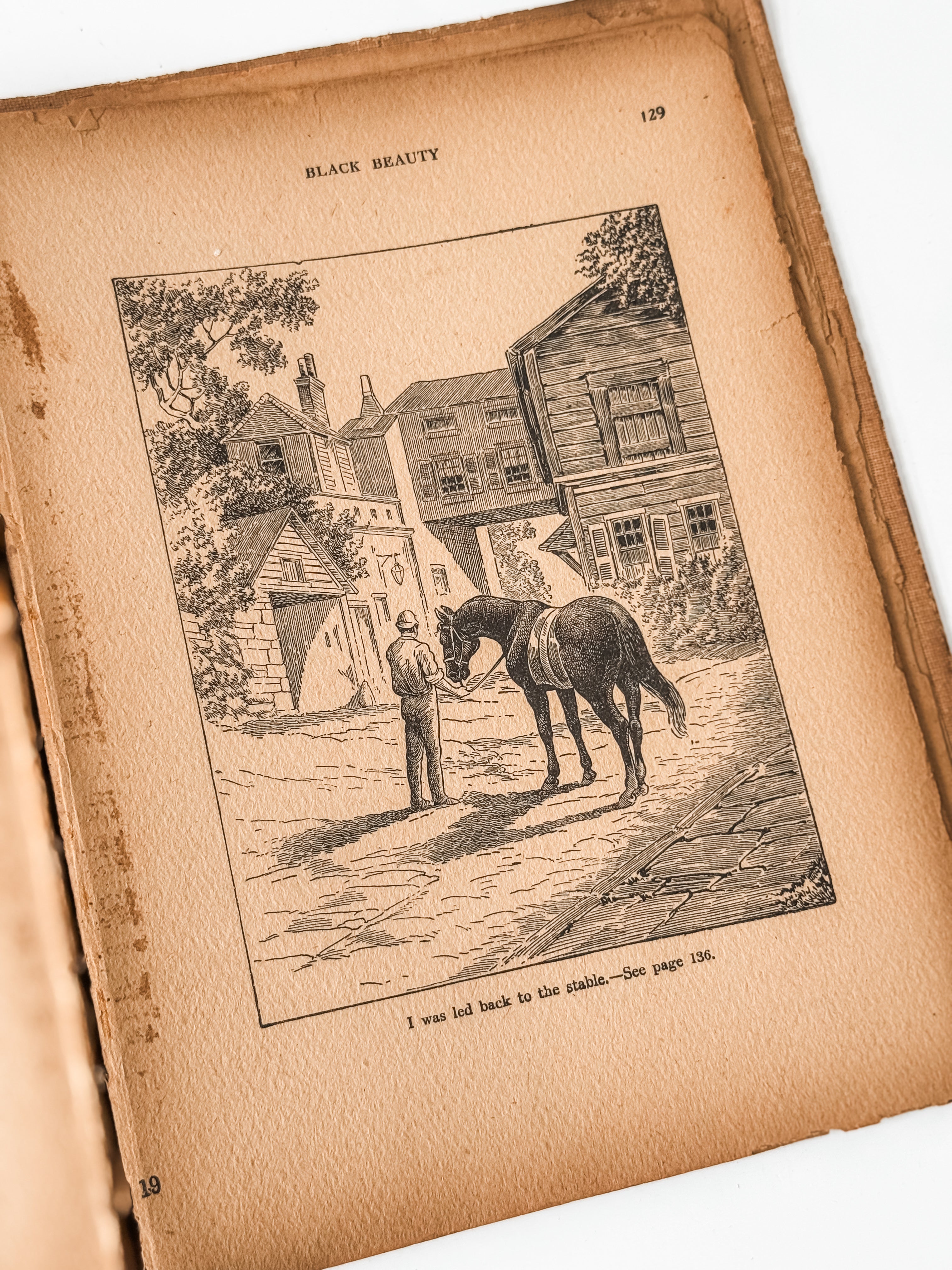 Amazing Tattered Antique Anna Sewell Black Beauty Hardcover Book