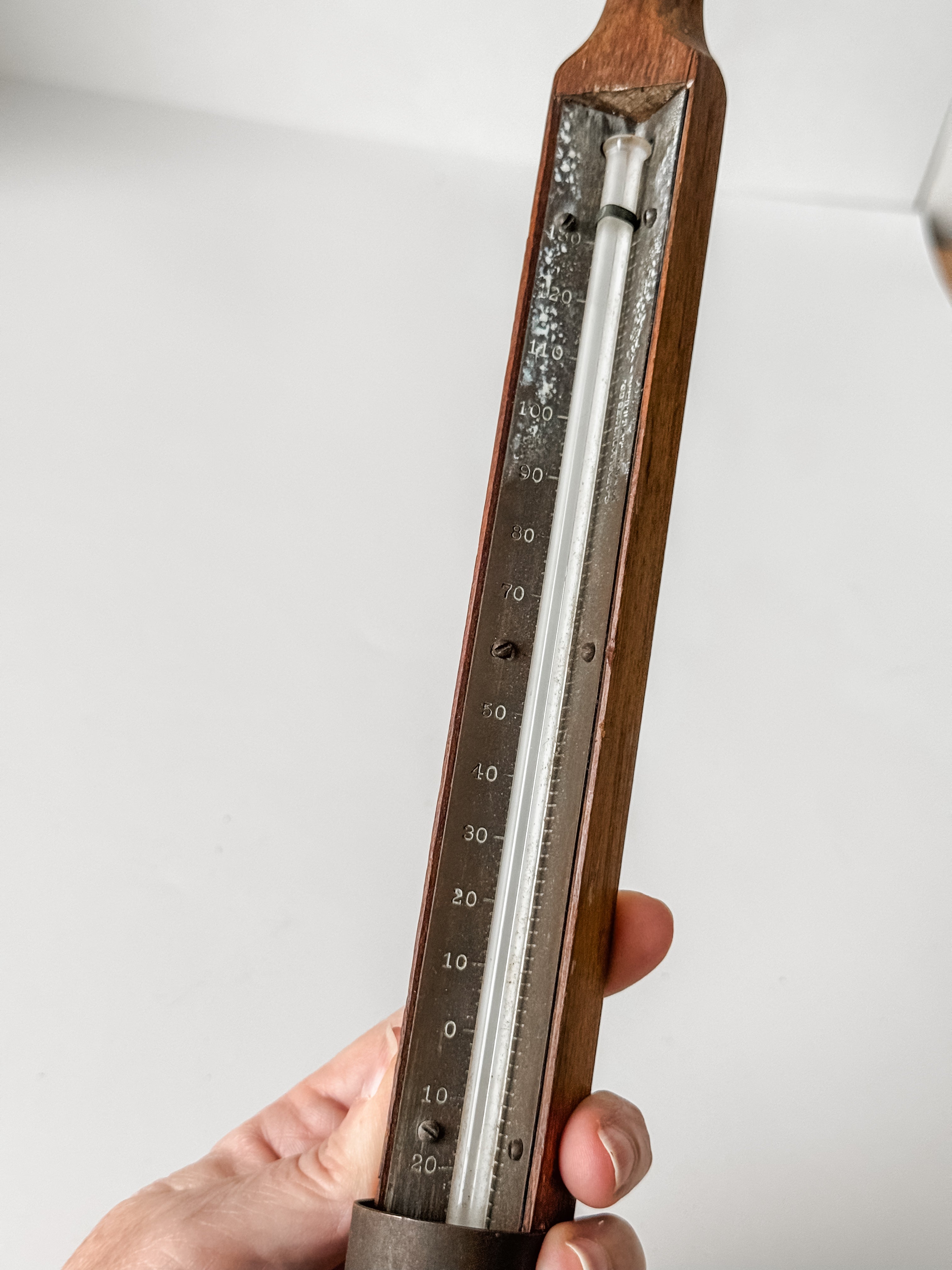 Vintage Wood And Copper Candy Thermometer