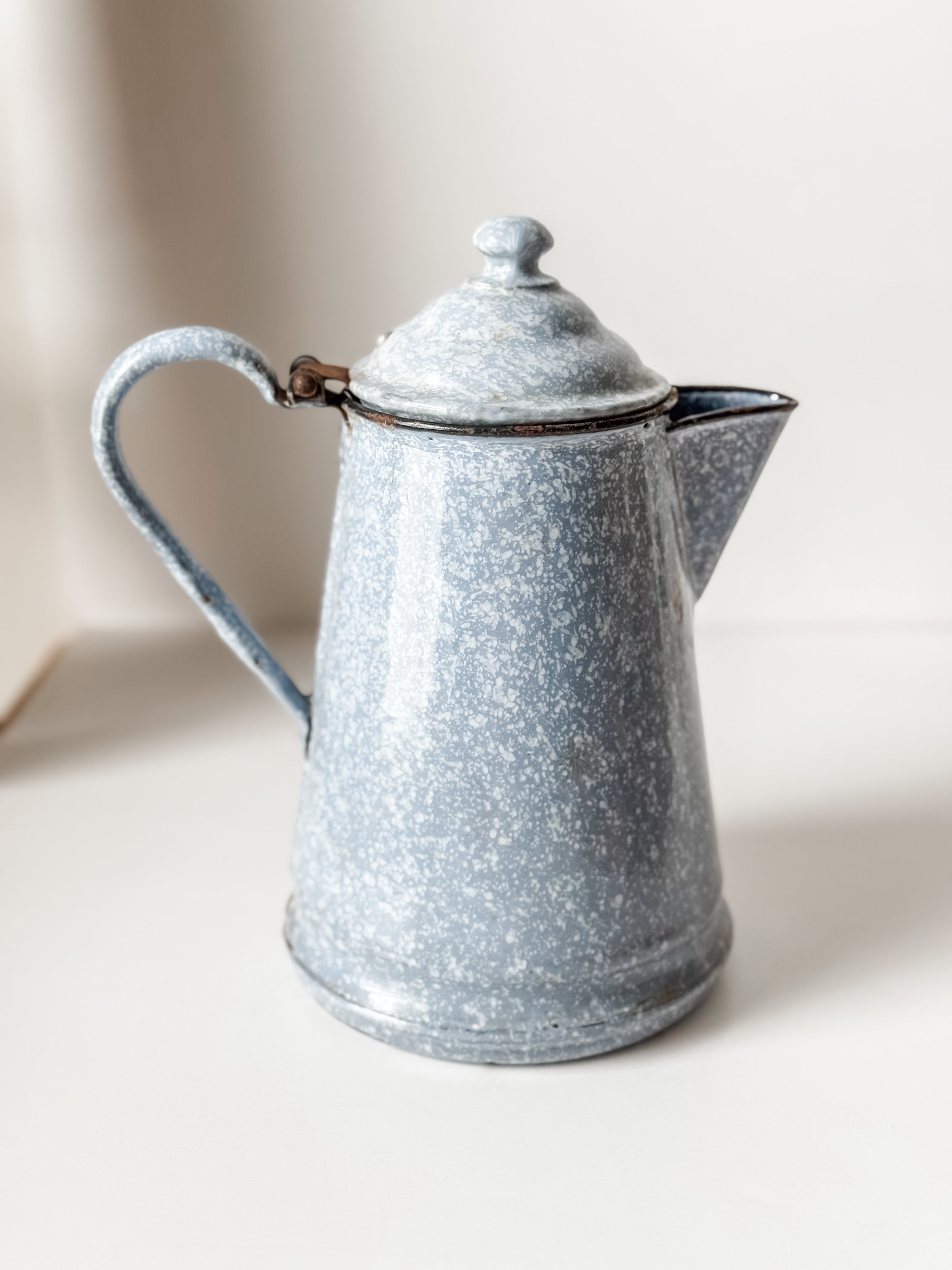 Vintage Graniteware Teapot With Lid