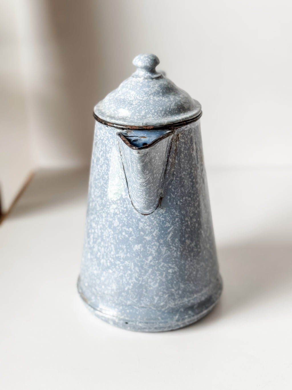 Vintage Graniteware Teapot With Lid