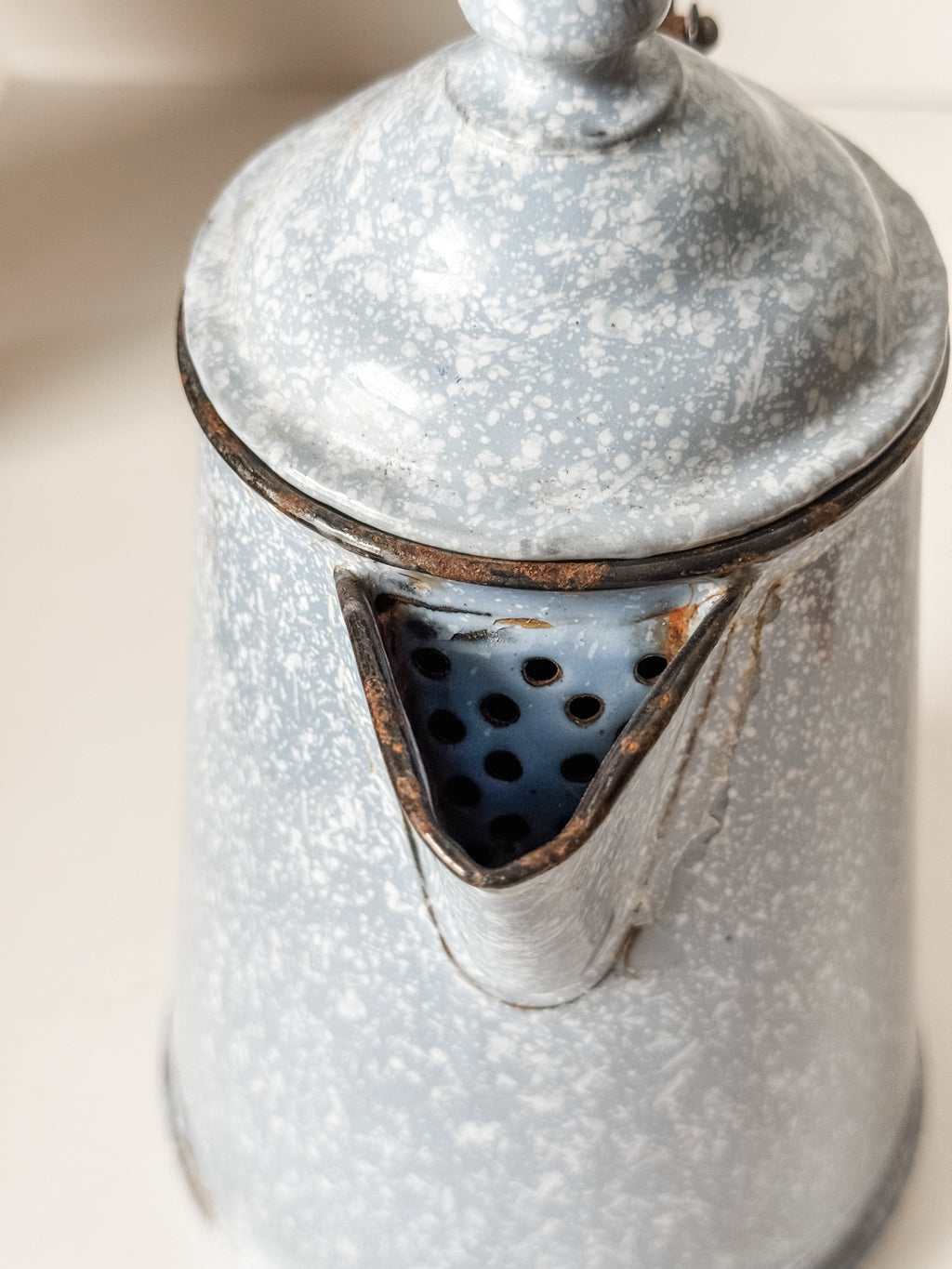 Vintage Graniteware Teapot With Lid