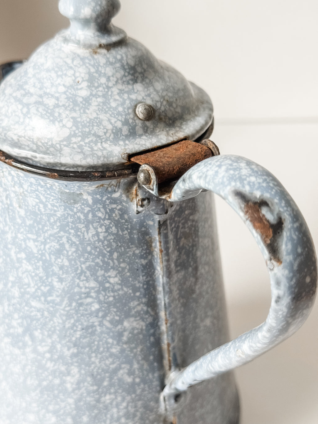 Vintage Graniteware Teapot With Lid