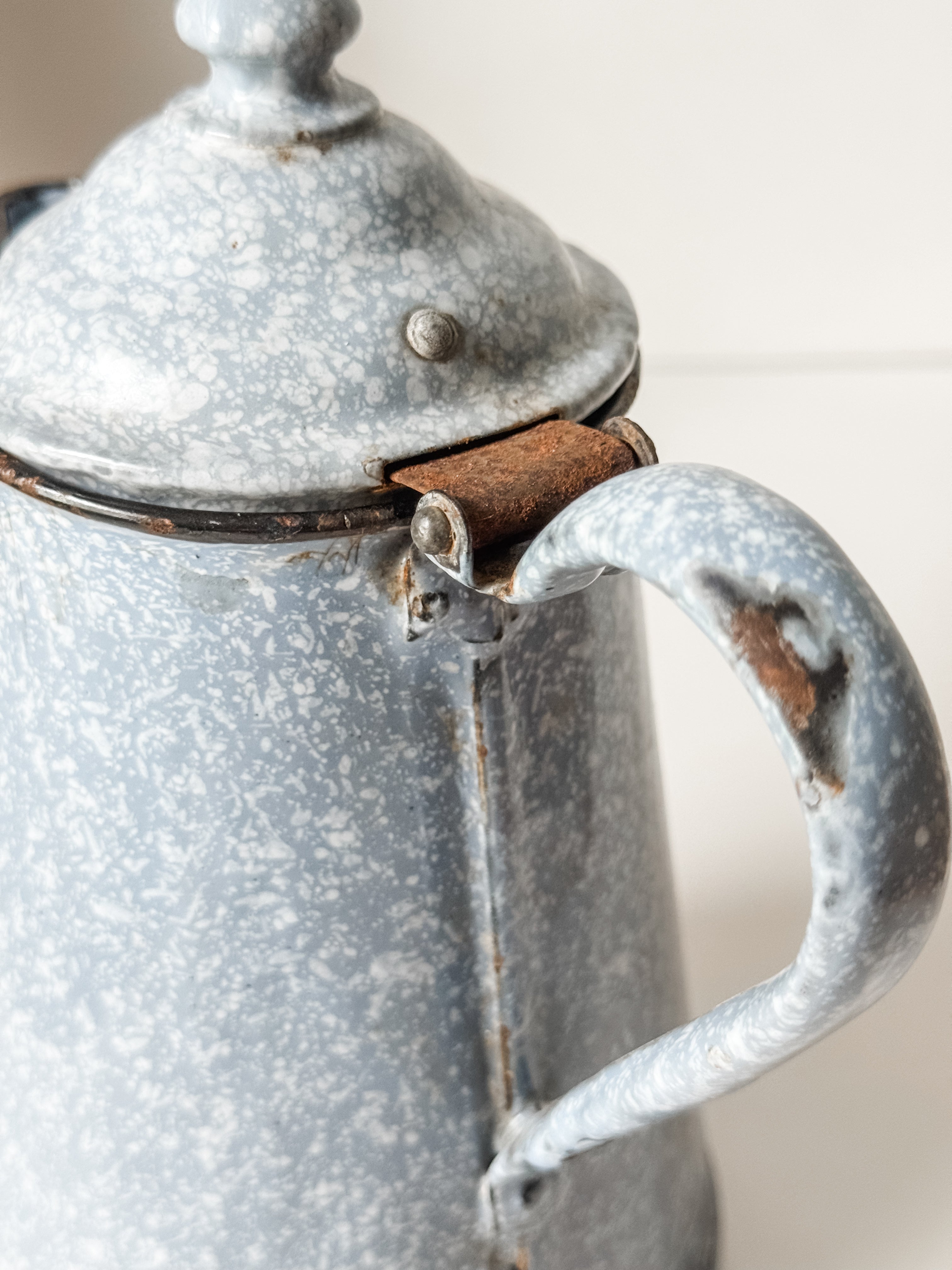 Vintage Graniteware Teapot With Lid