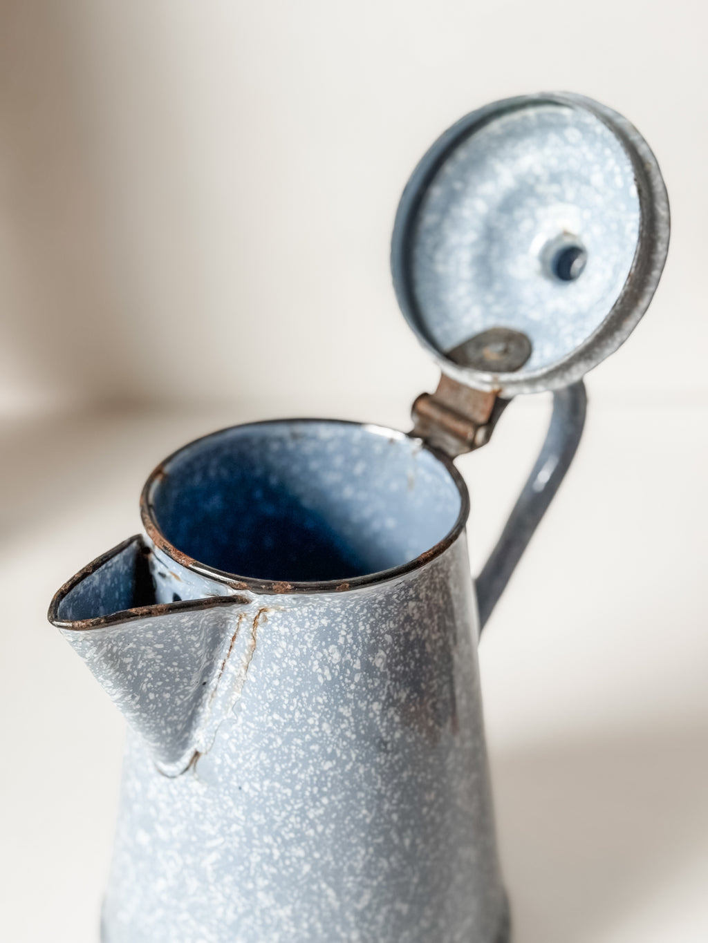 Vintage Graniteware Teapot With Lid