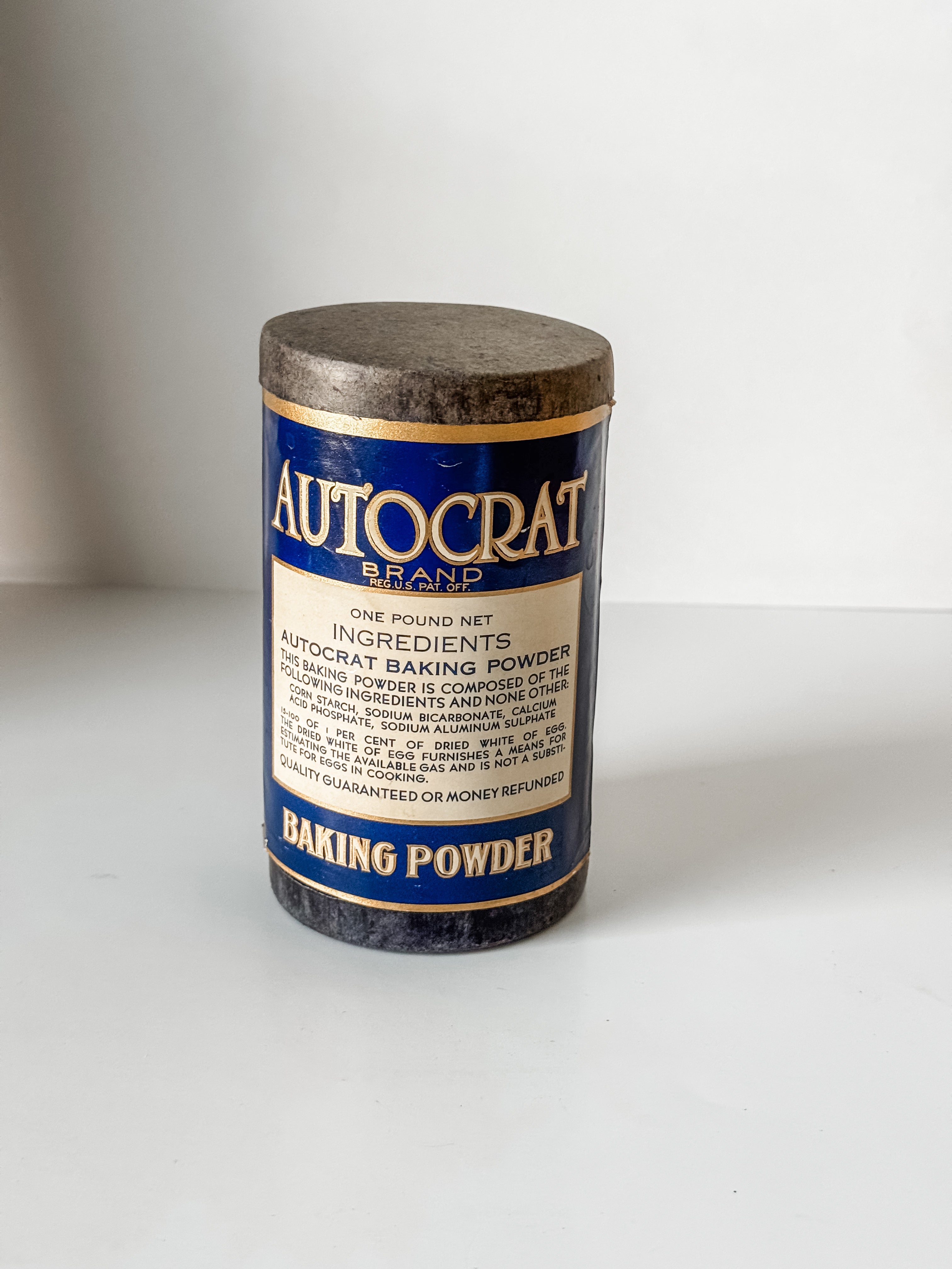 Vintage Autocrat 1 lb Baking Powder Container