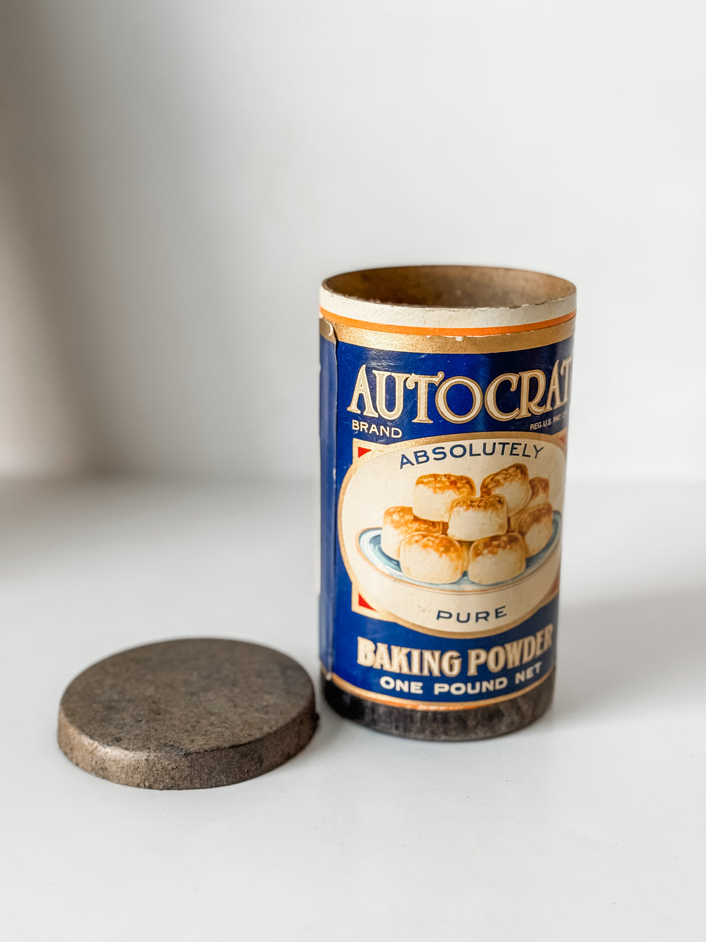 Vintage Autocrat 1 lb Baking Powder Container